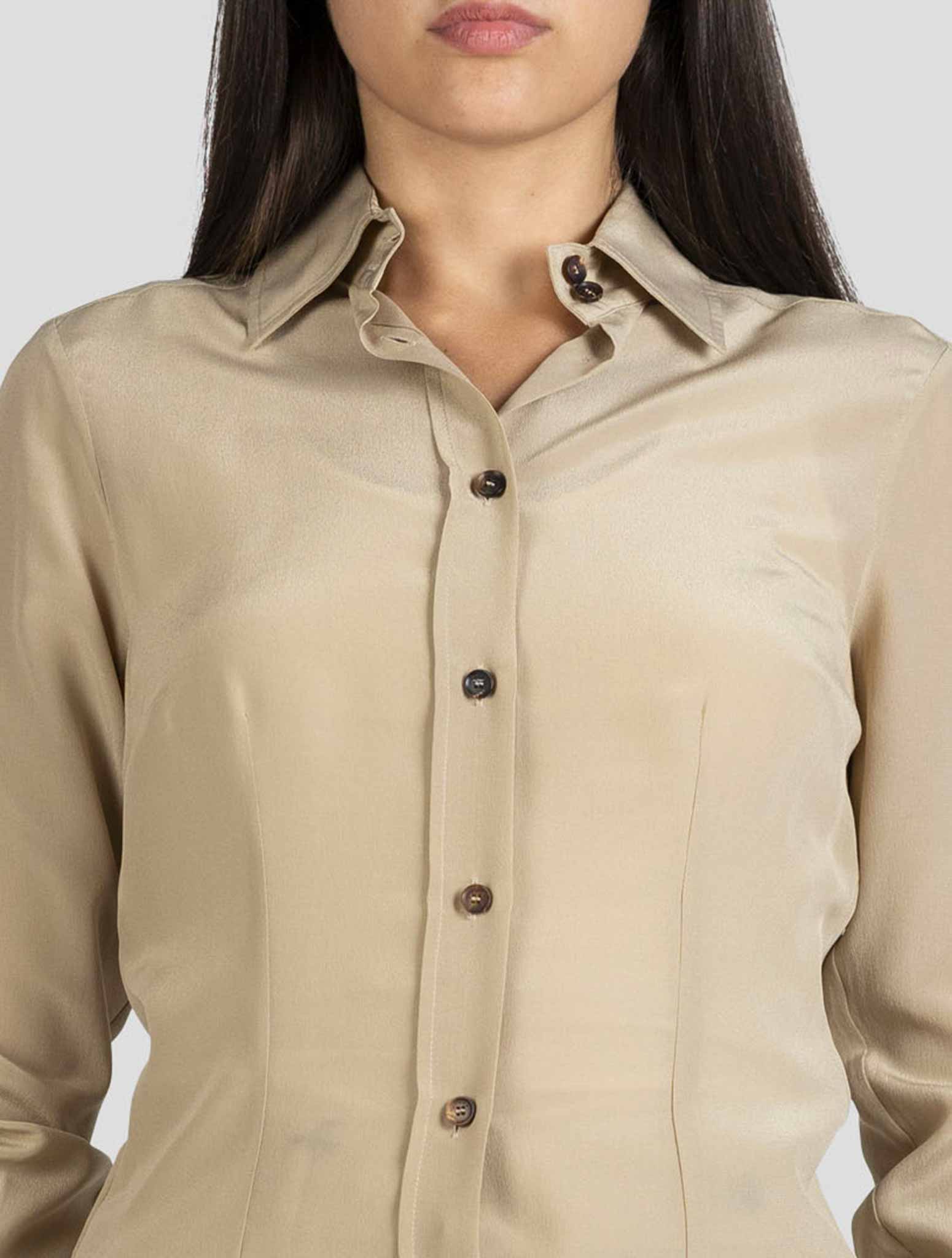 Kiton Beige Silk Shirt