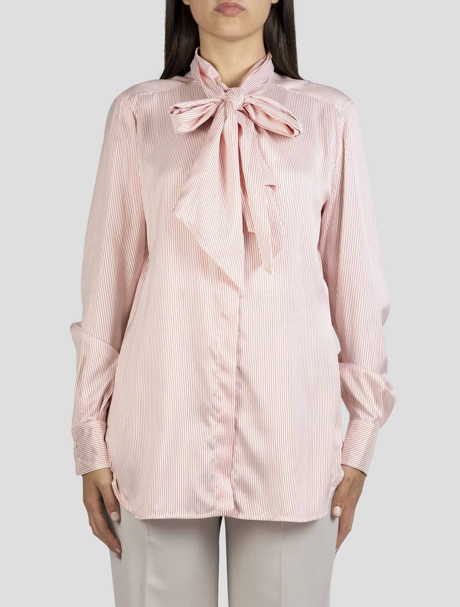 Kiton White Red Silk Shirt