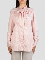 Kiton White Red Silk Shirt