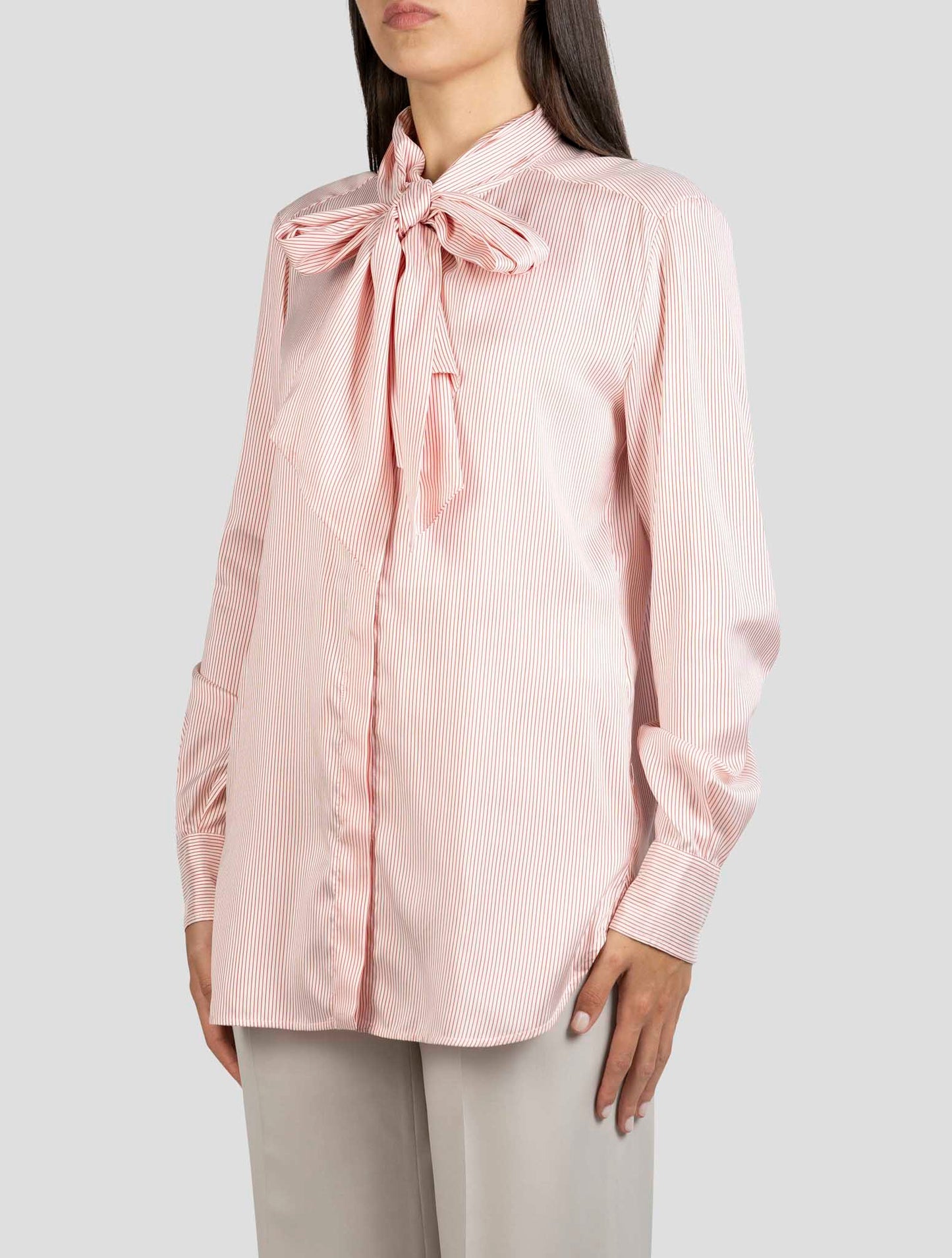 Kiton White Red Silk Shirt