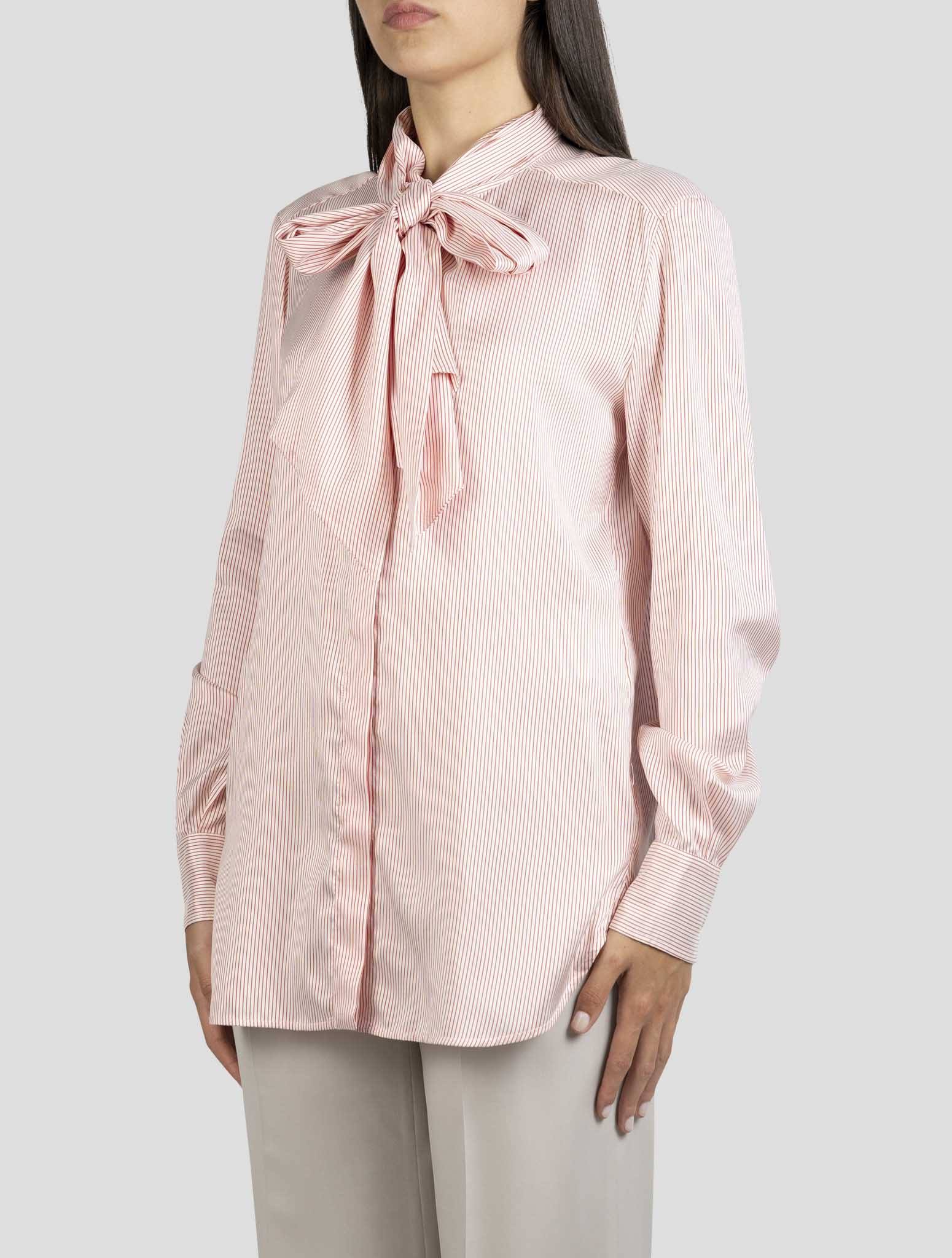 Kiton White Red Silk Shirt