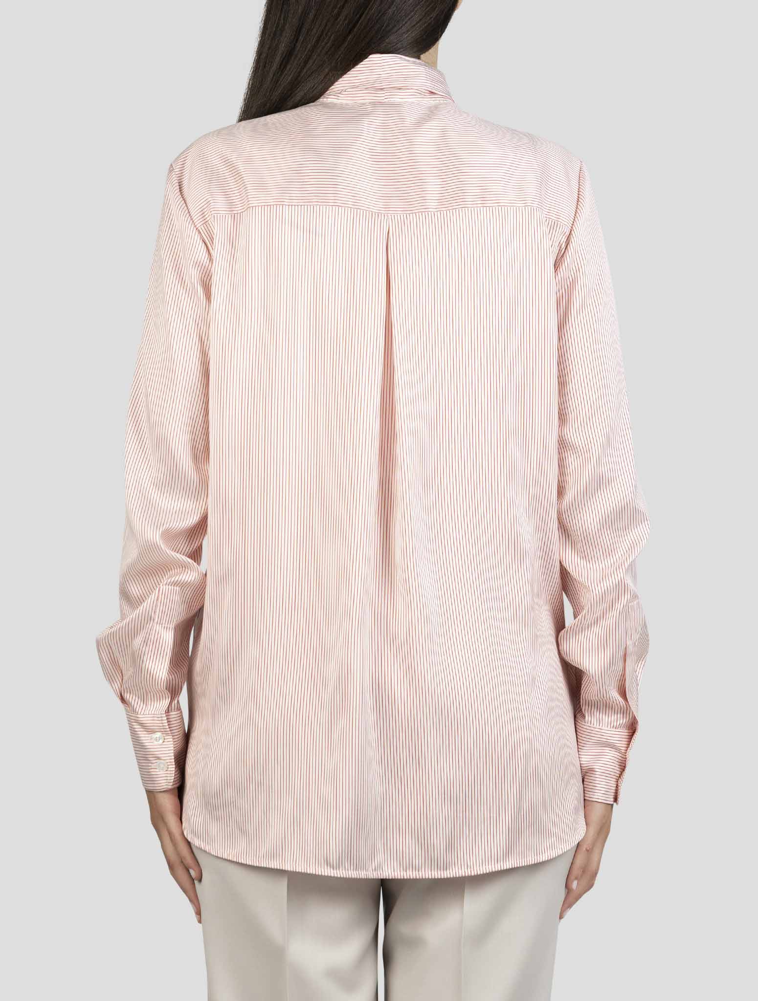 Kiton White Red Silk Shirt