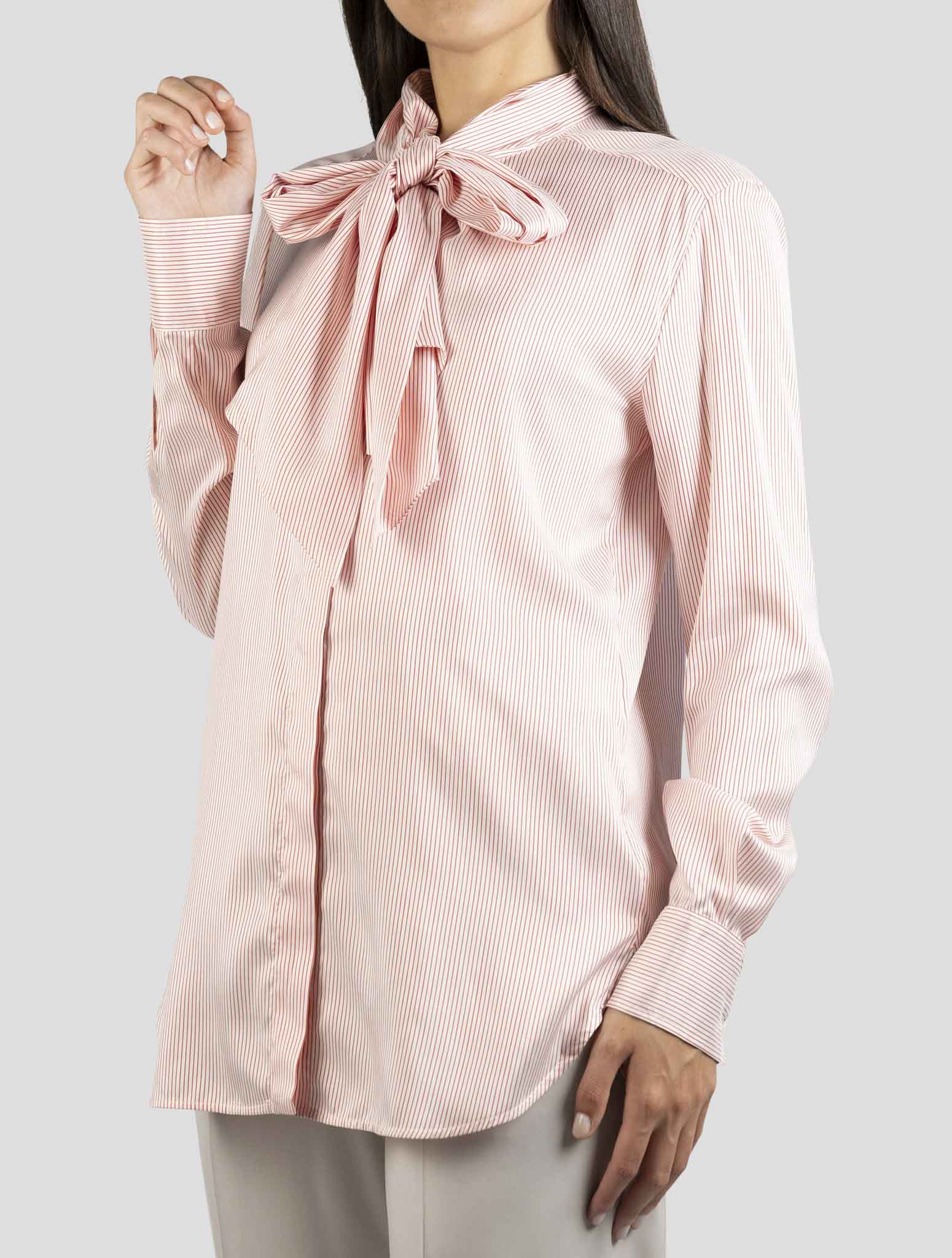 Kiton White Red Silk Shirt
