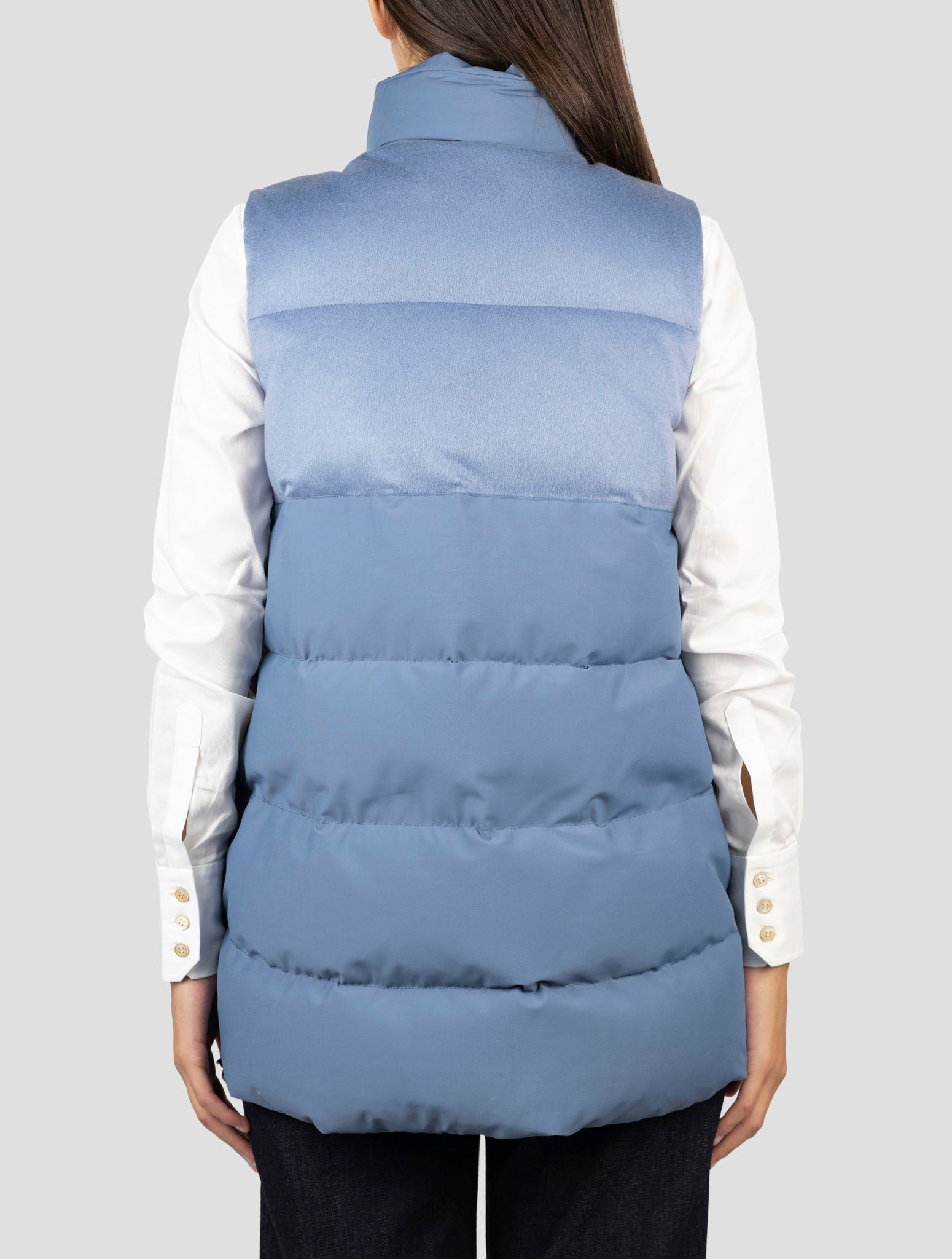 Kiton Light Blue Wool Pa Coat Gilet
