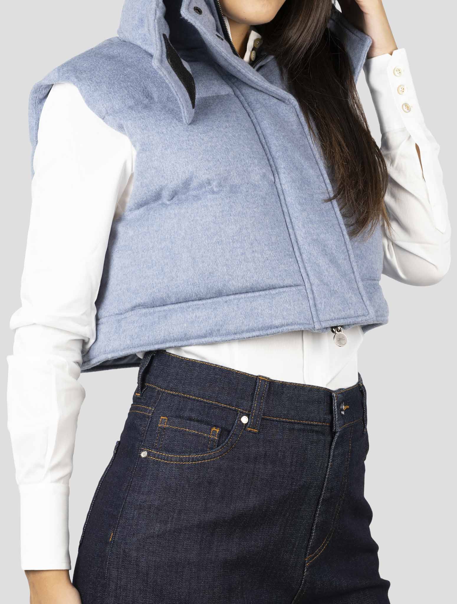 Kiton Light Blue Cashmere Coat Gilet