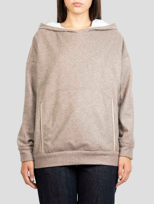 Kiton Brown Cashmere Sweater Hoodie