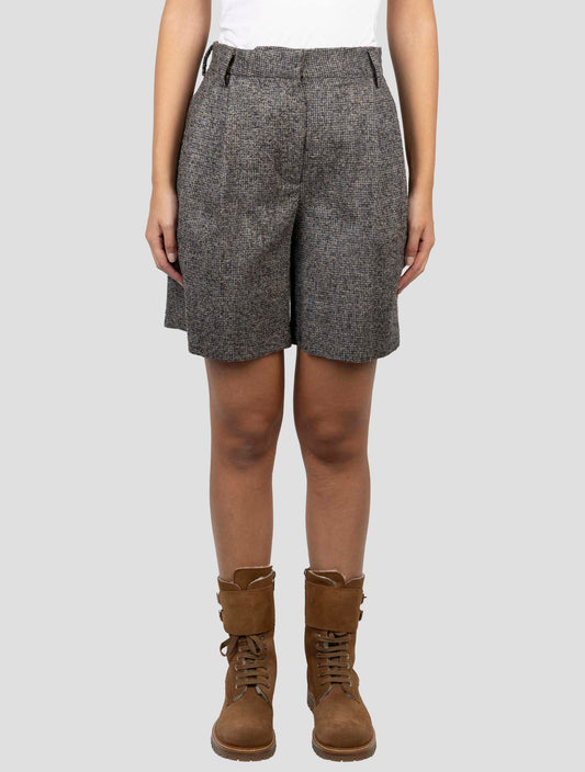 Kiton Brown Alpaca Wool Pl Short Pants