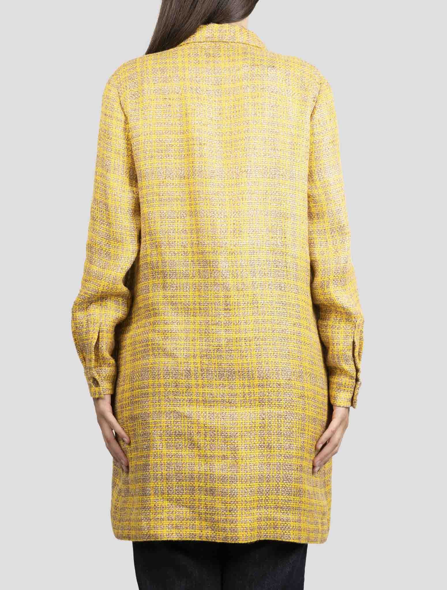 Kiton Brown Yellow Linen Viscose Dress