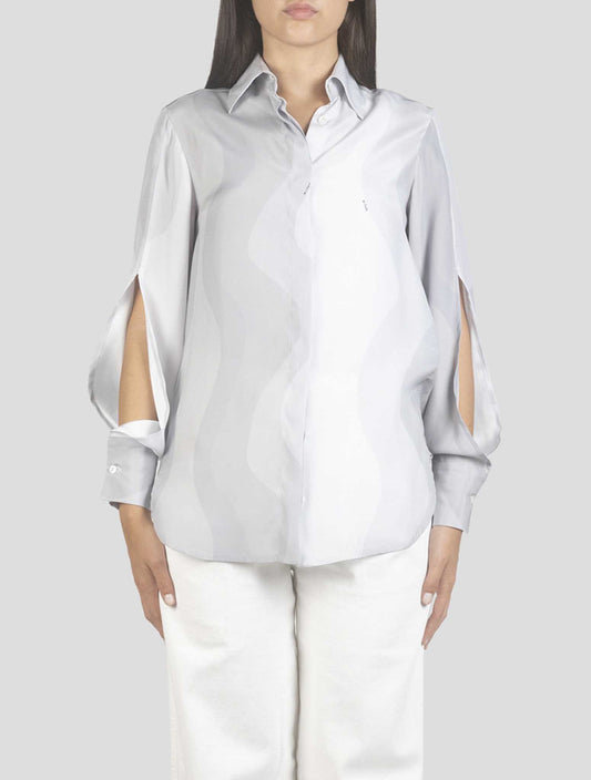 Kiton Gray Silk Shirt