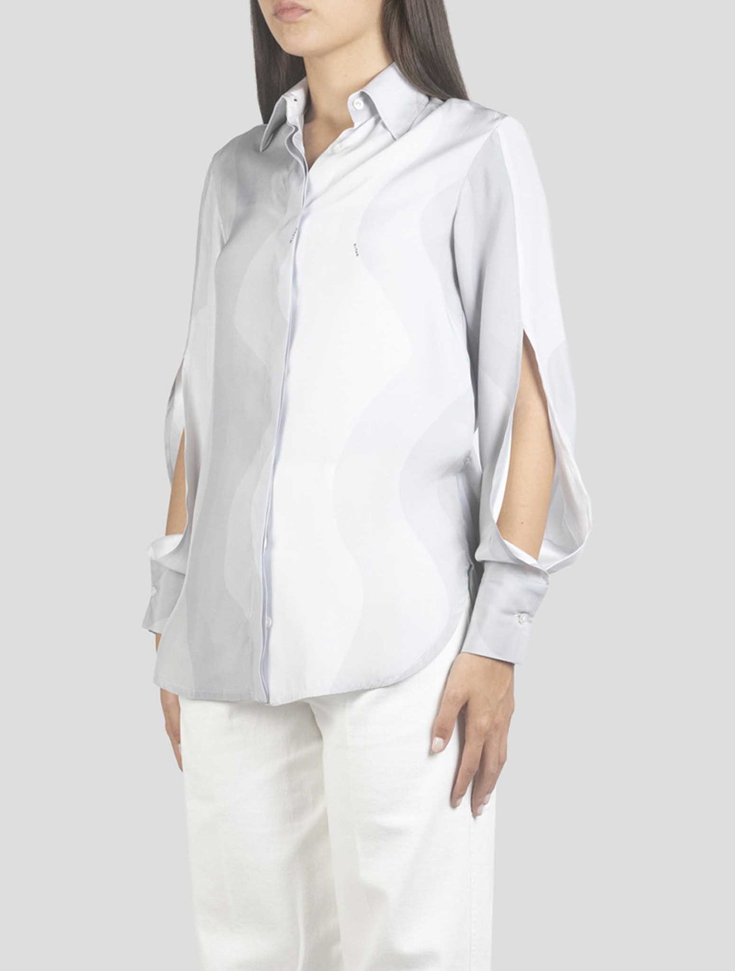 Kiton Gray Silk Shirt