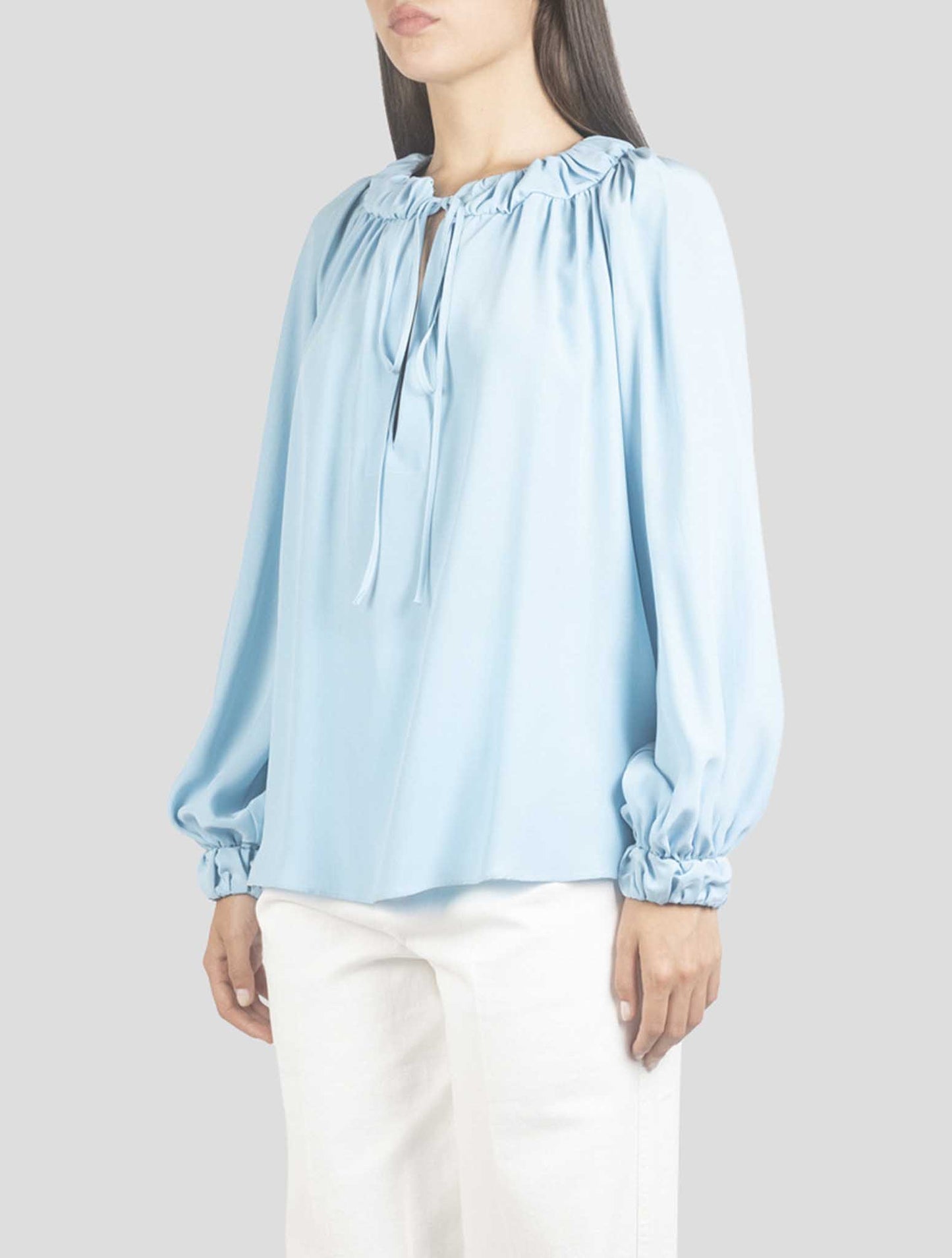 Kiton Light Blue Silk Shirt