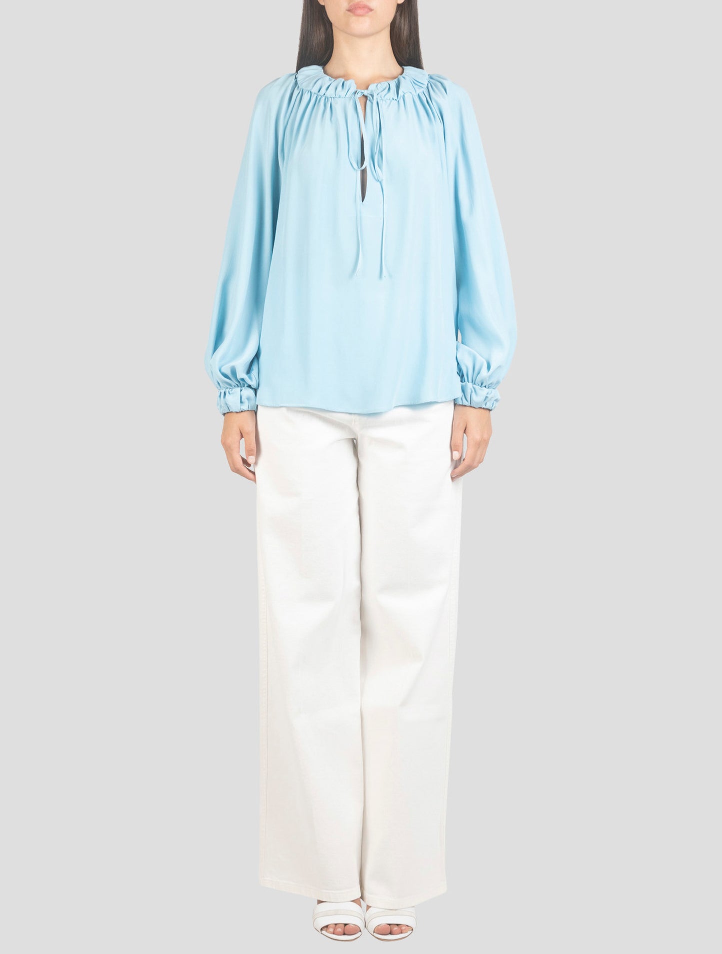 Kiton Light Blue Silk Shirt
