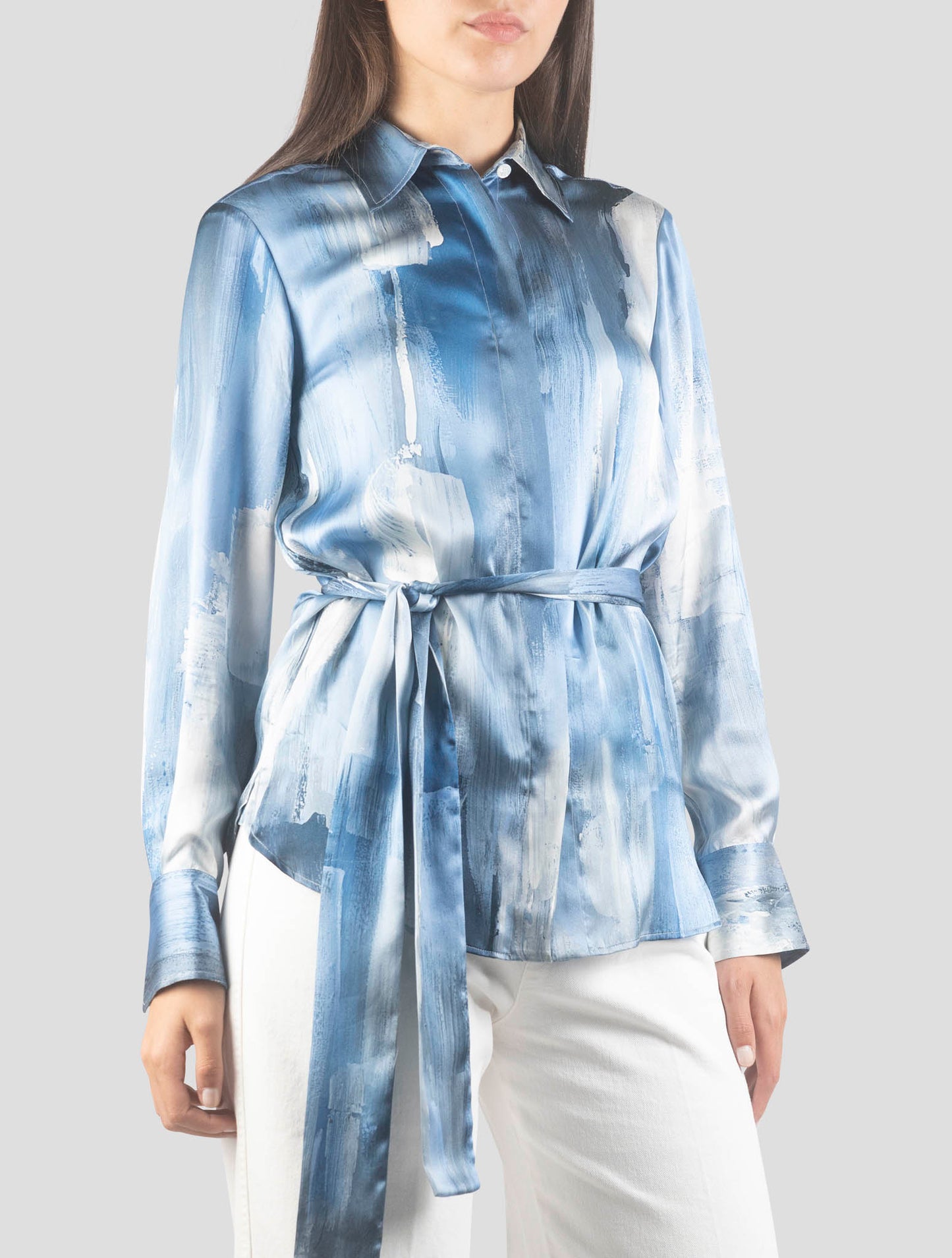 Kiton Light Blue Silk Shirt
