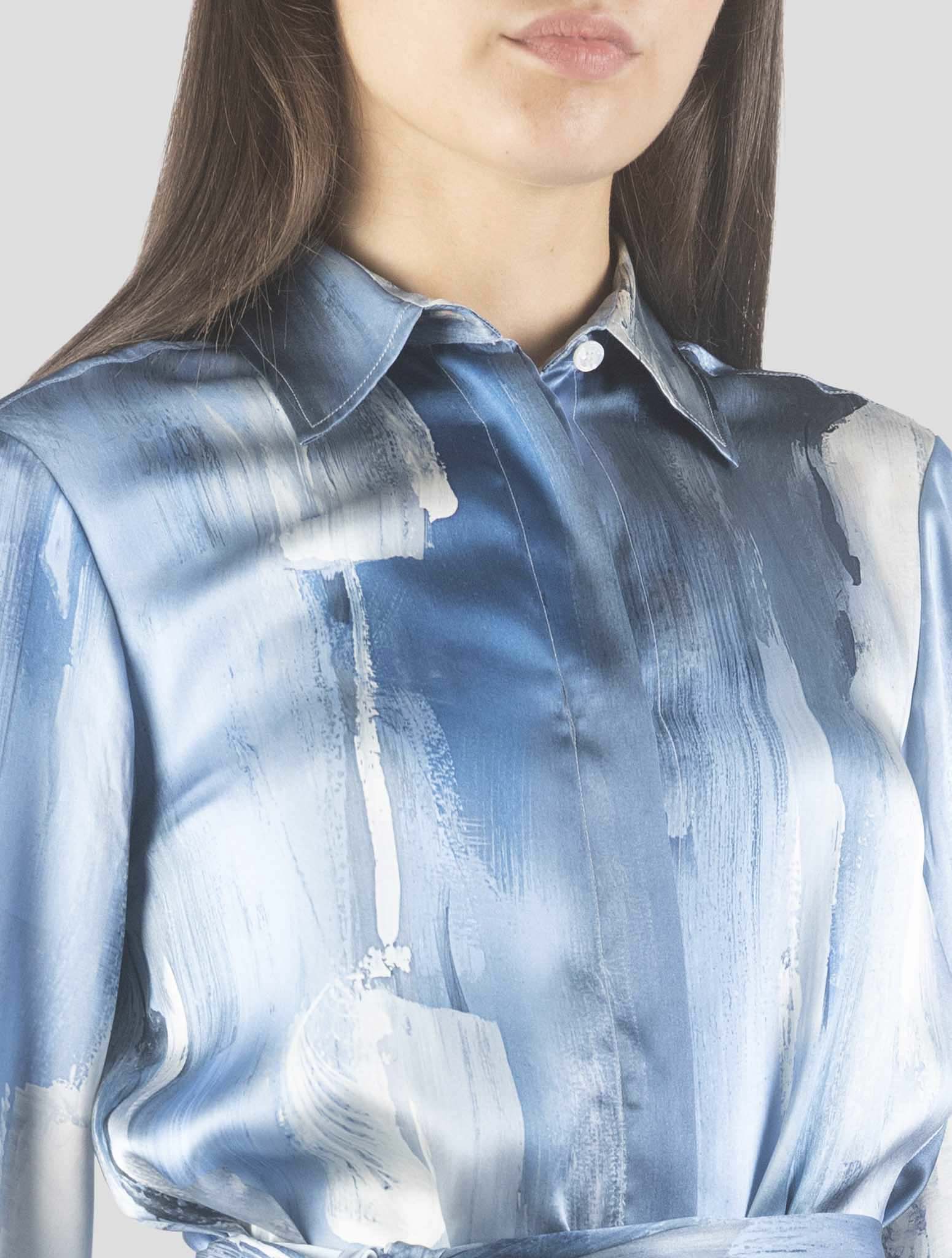 Kiton Light Blue Silk Shirt