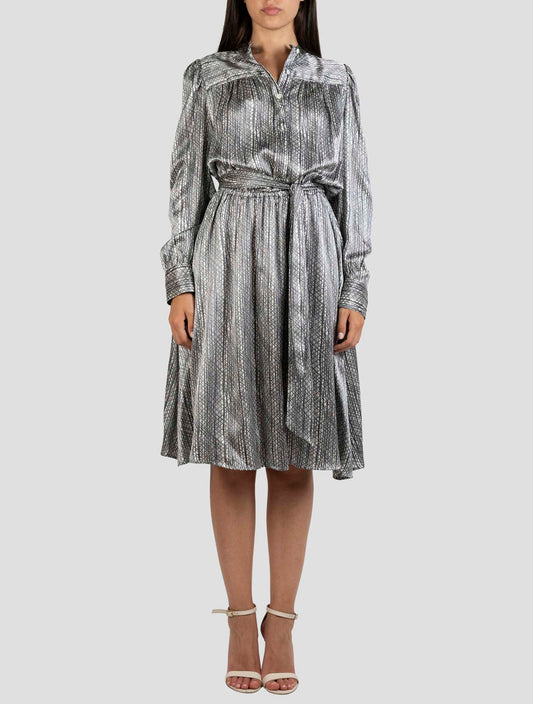 Kiton Gray Silk Dress