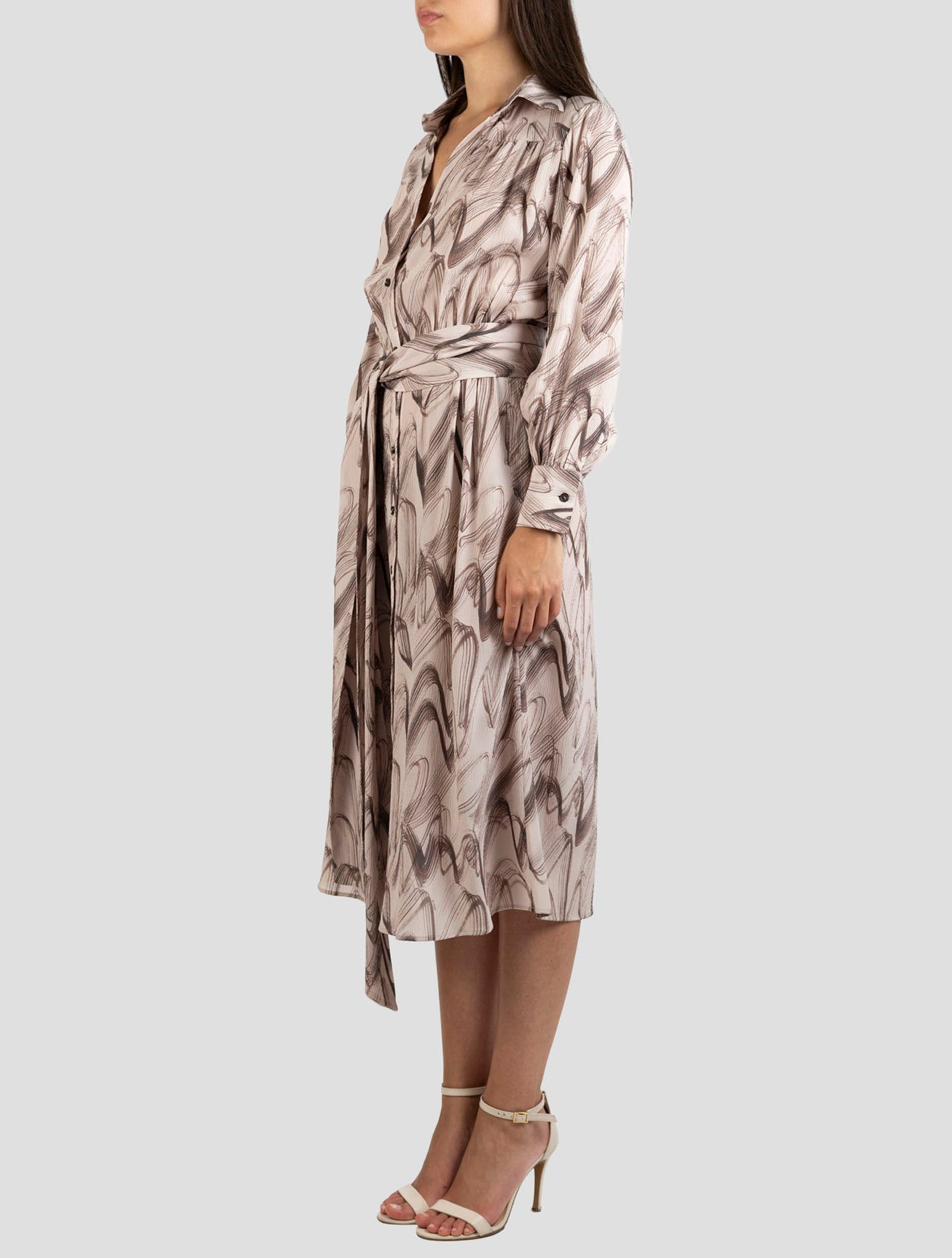 Kiton Brown Silk Dress