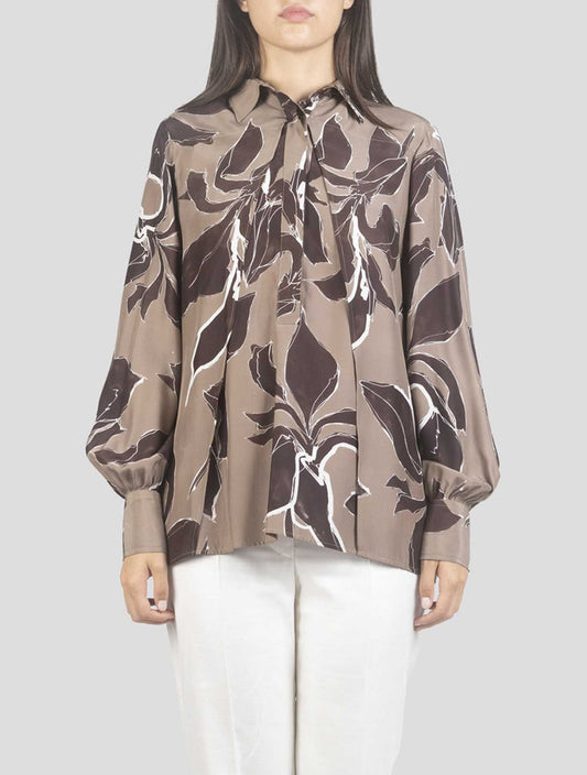 Kiton Brown Silk Shirt