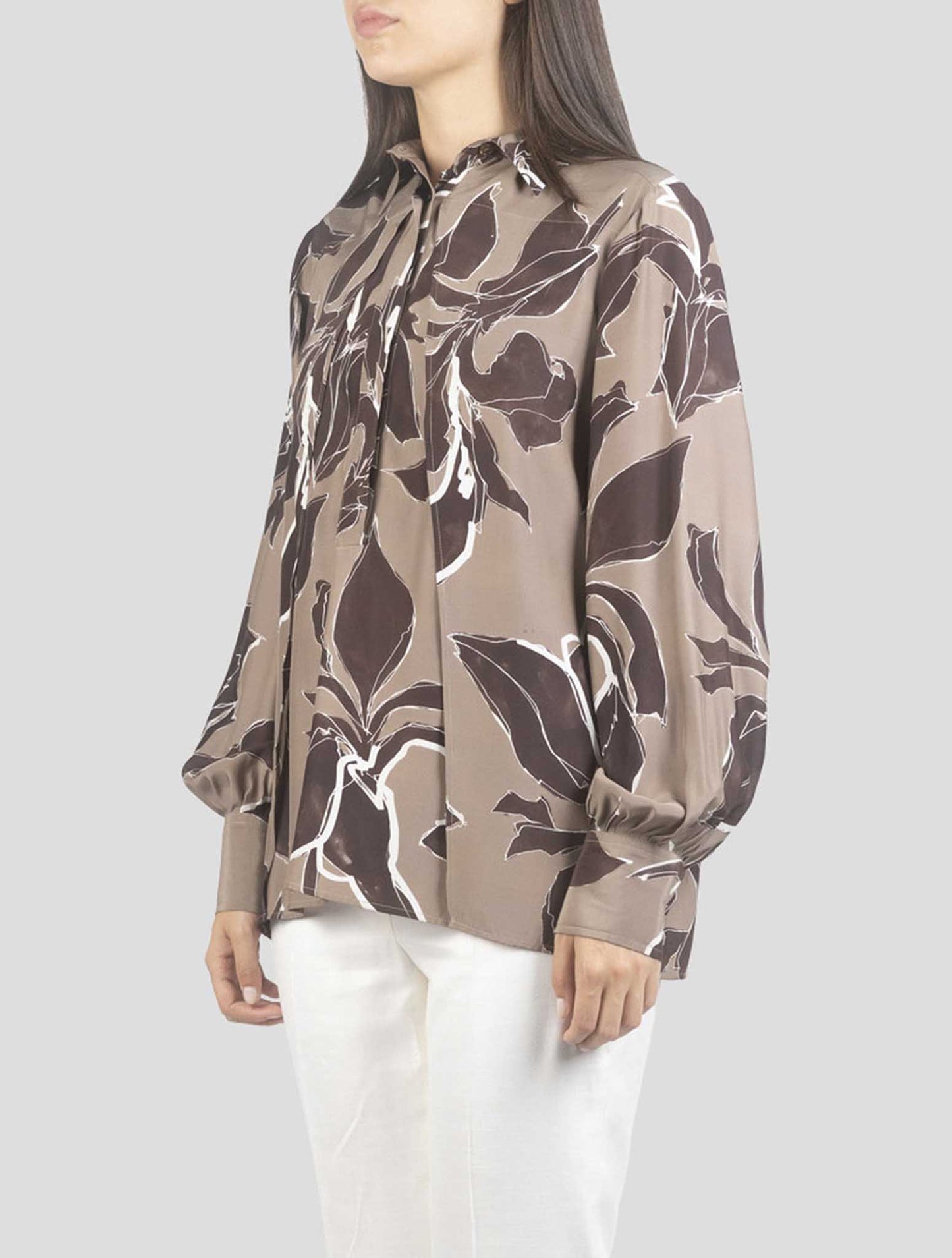 Kiton Brown Silk Shirt