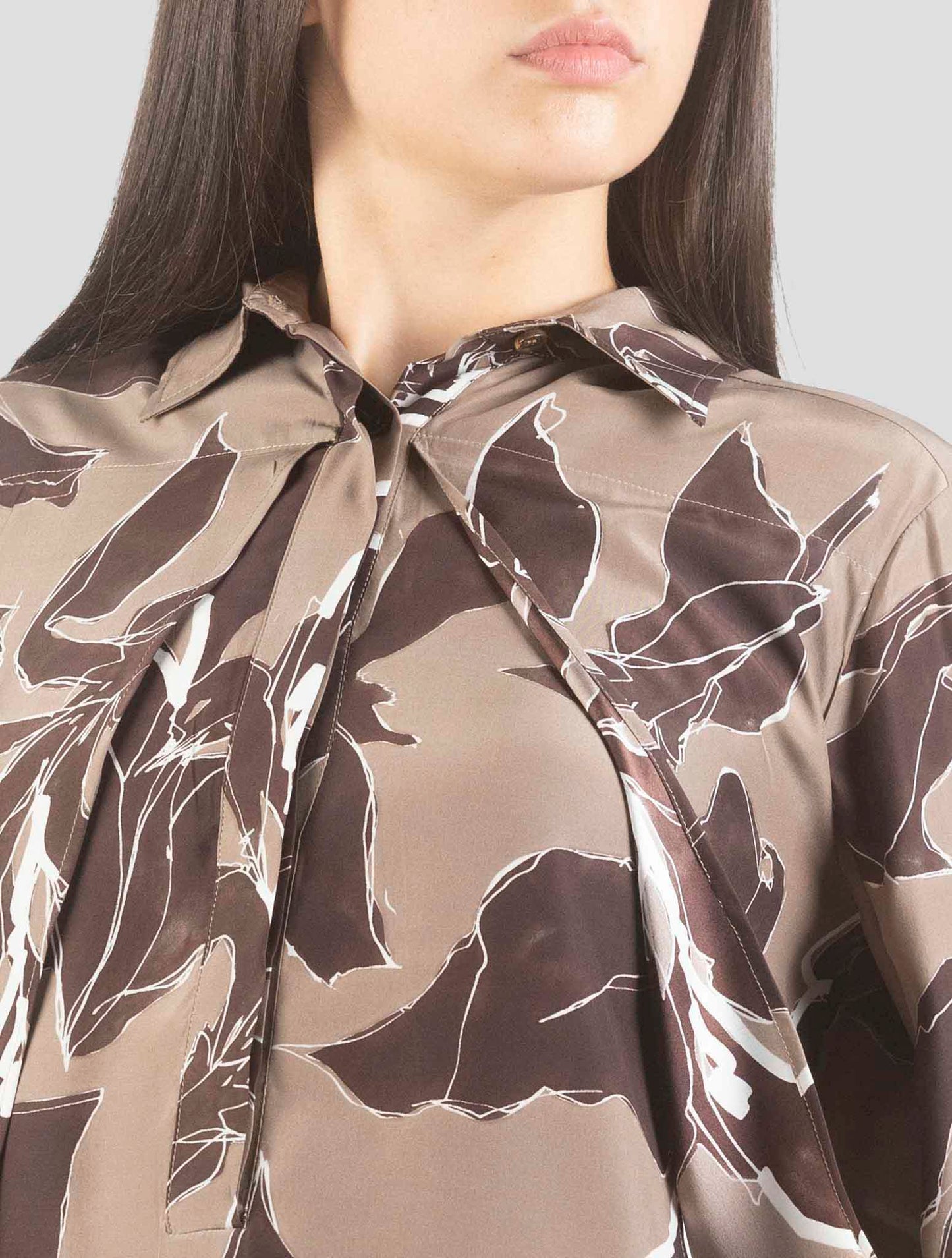Kiton Brown Silk Shirt