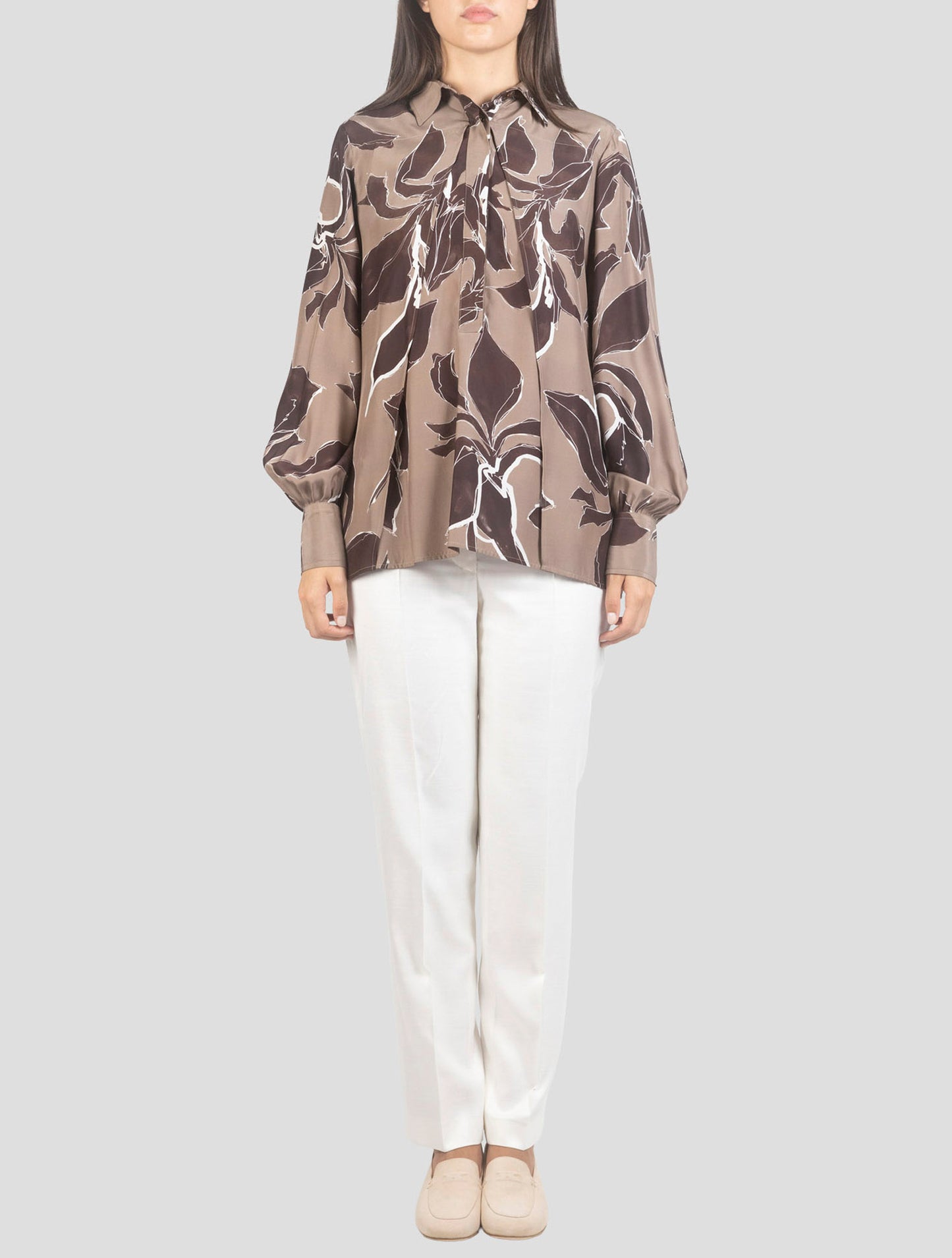 Kiton Brown Silk Shirt