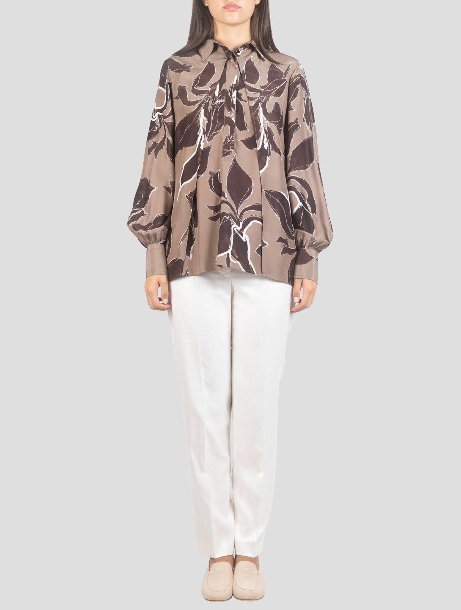 Kiton Brown Silk Shirt
