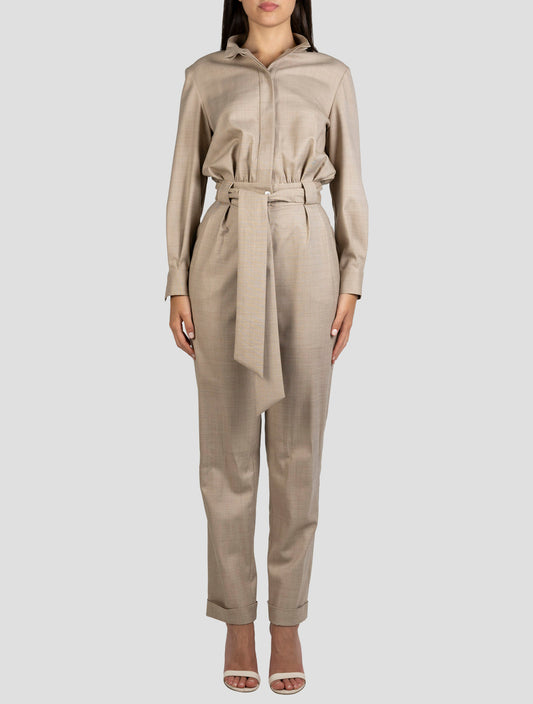 Kiton Brown Virgin Wool Ea Dress