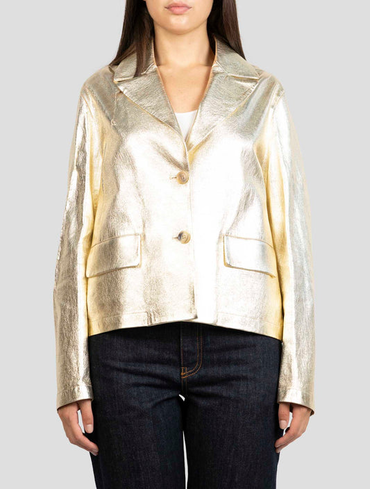 Kiton Gold Leather Coat
