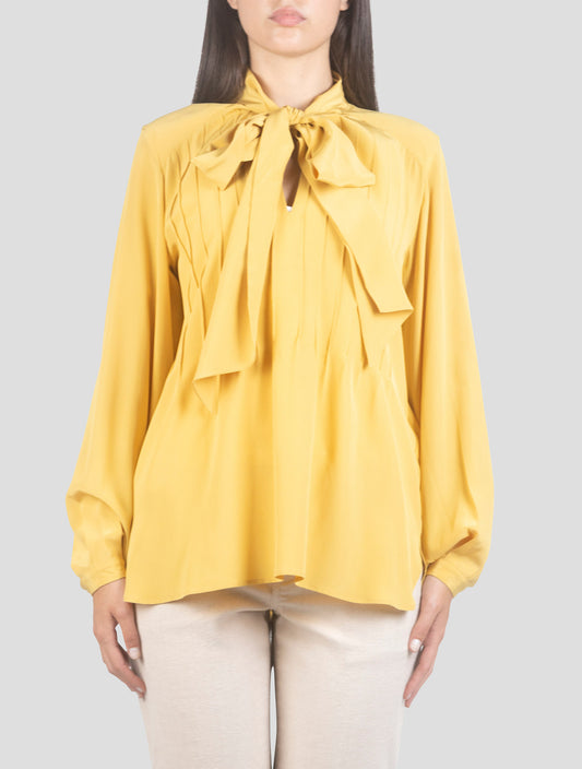 Kiton Yellow Silk Shirt