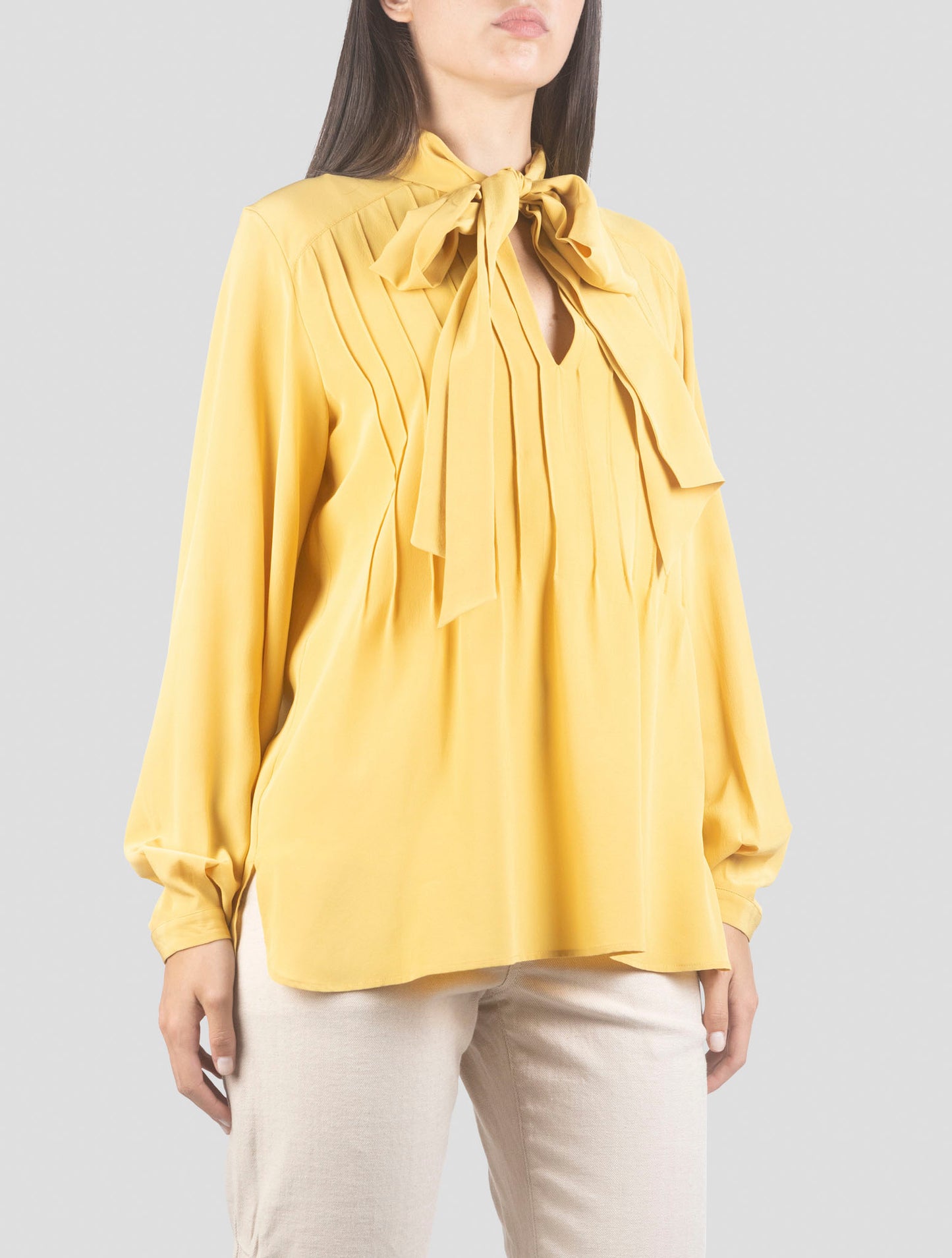 Kiton Yellow Silk Shirt
