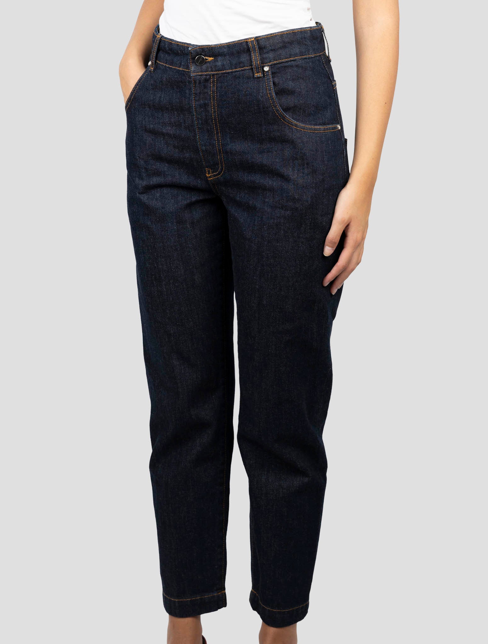 Kiton Blue Cotton Jeans