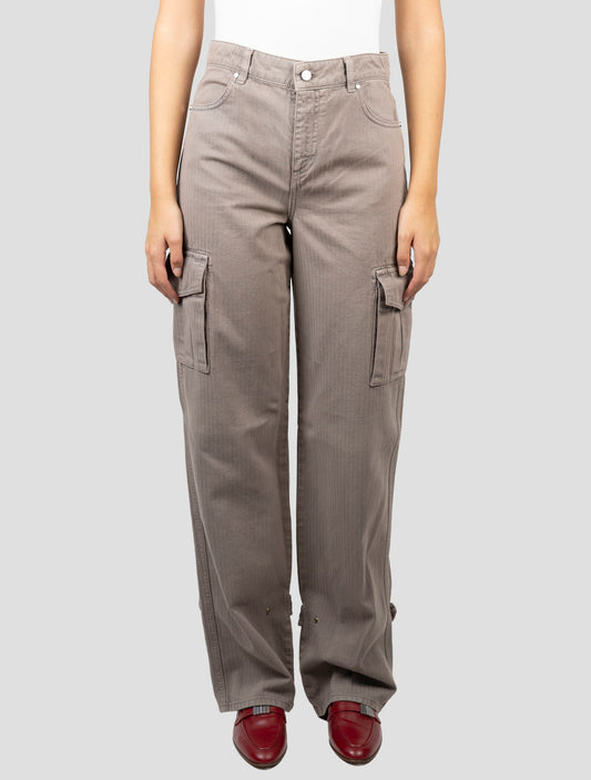 Kiton Taupe Cotton Cargo Pants