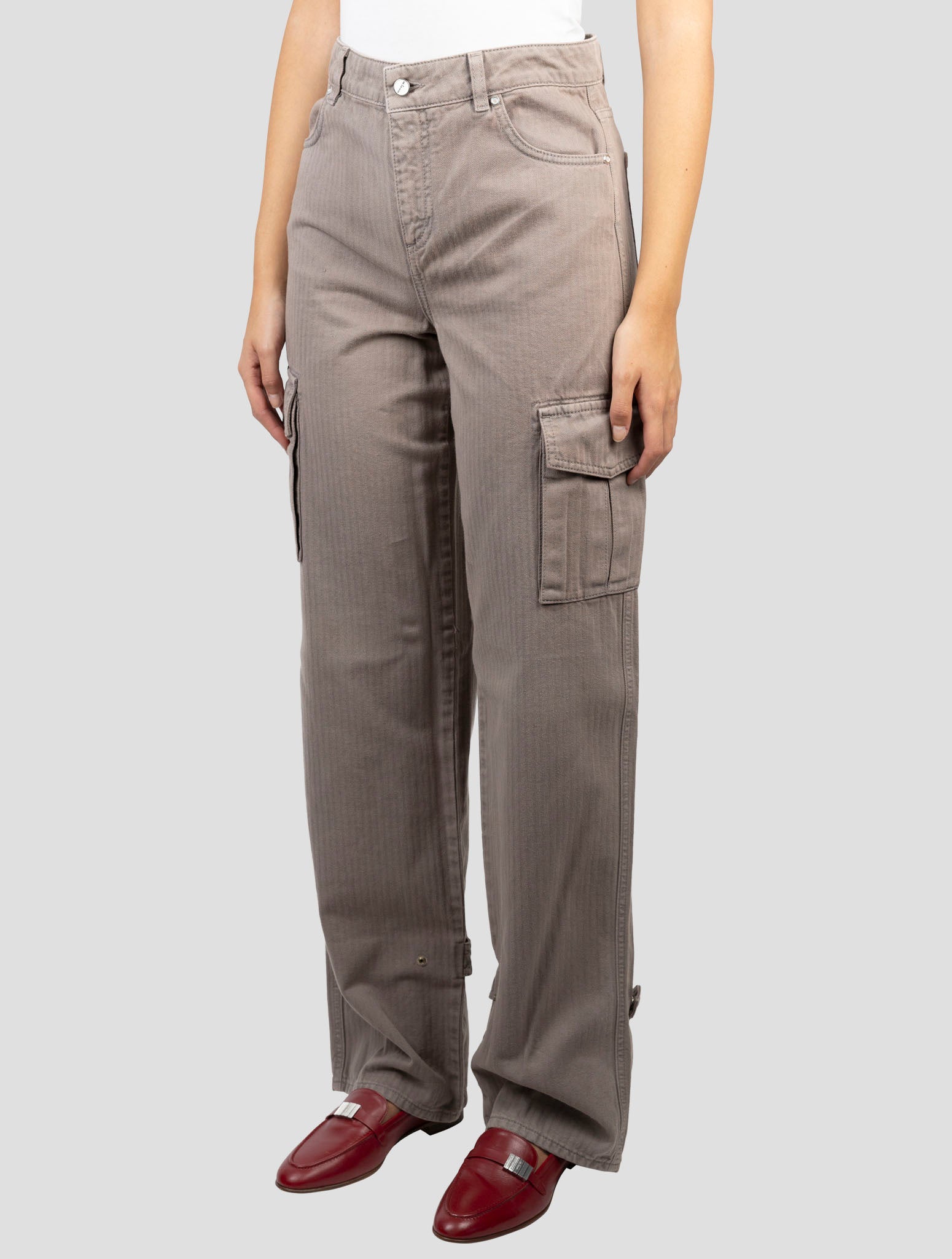 Kiton Taupe Cotton Cargo Pants