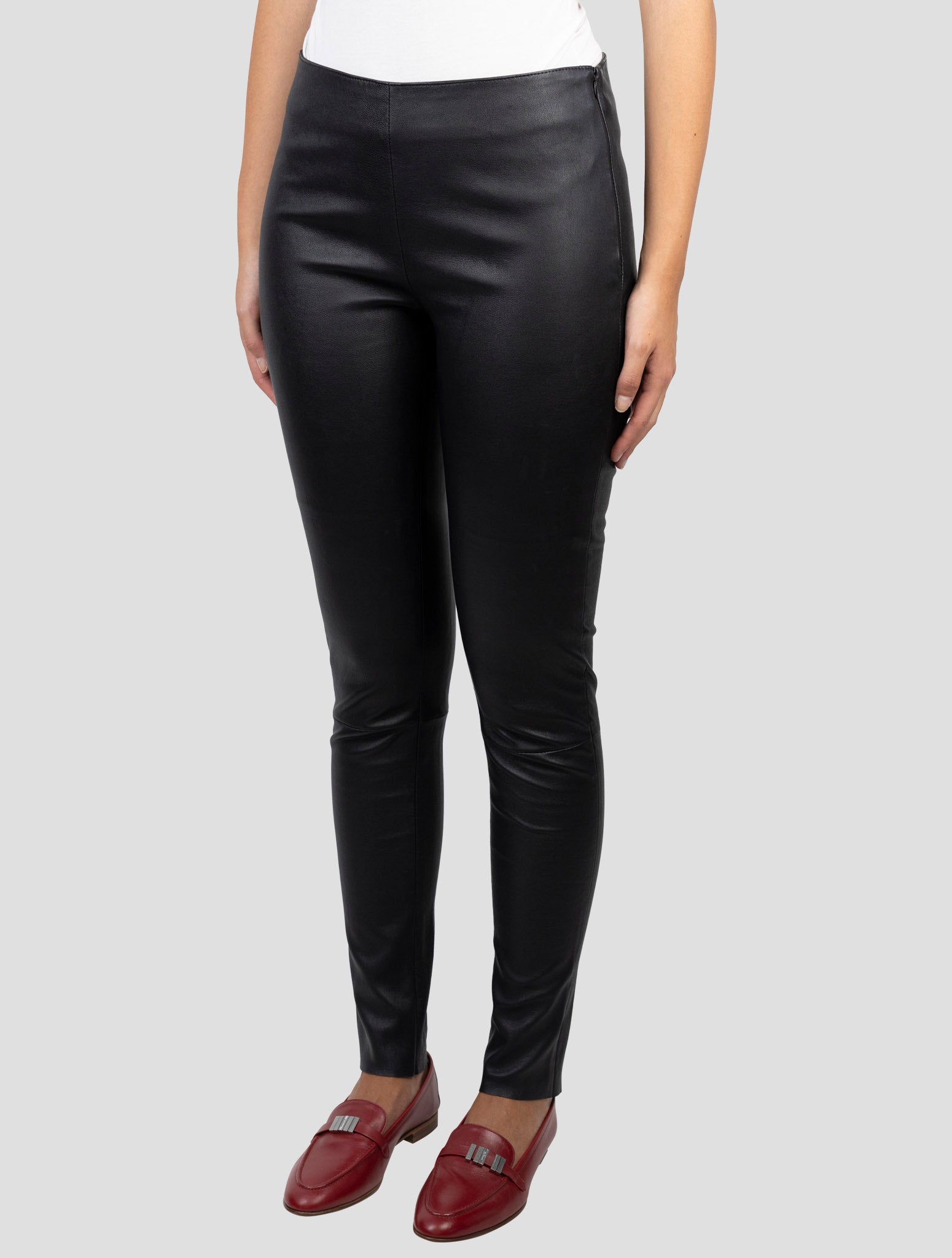Kiton Black Leather Pants