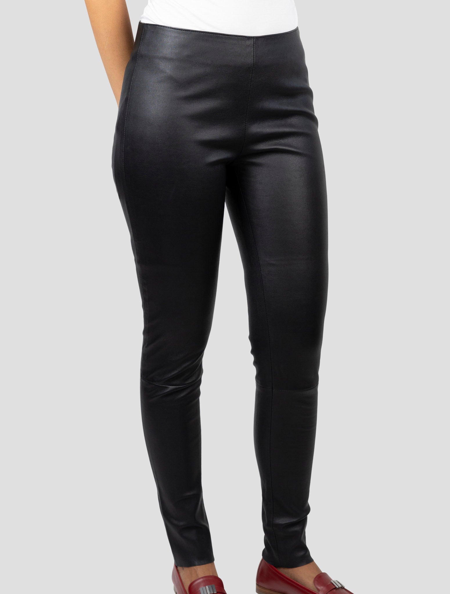 Kiton Black Leather Pants