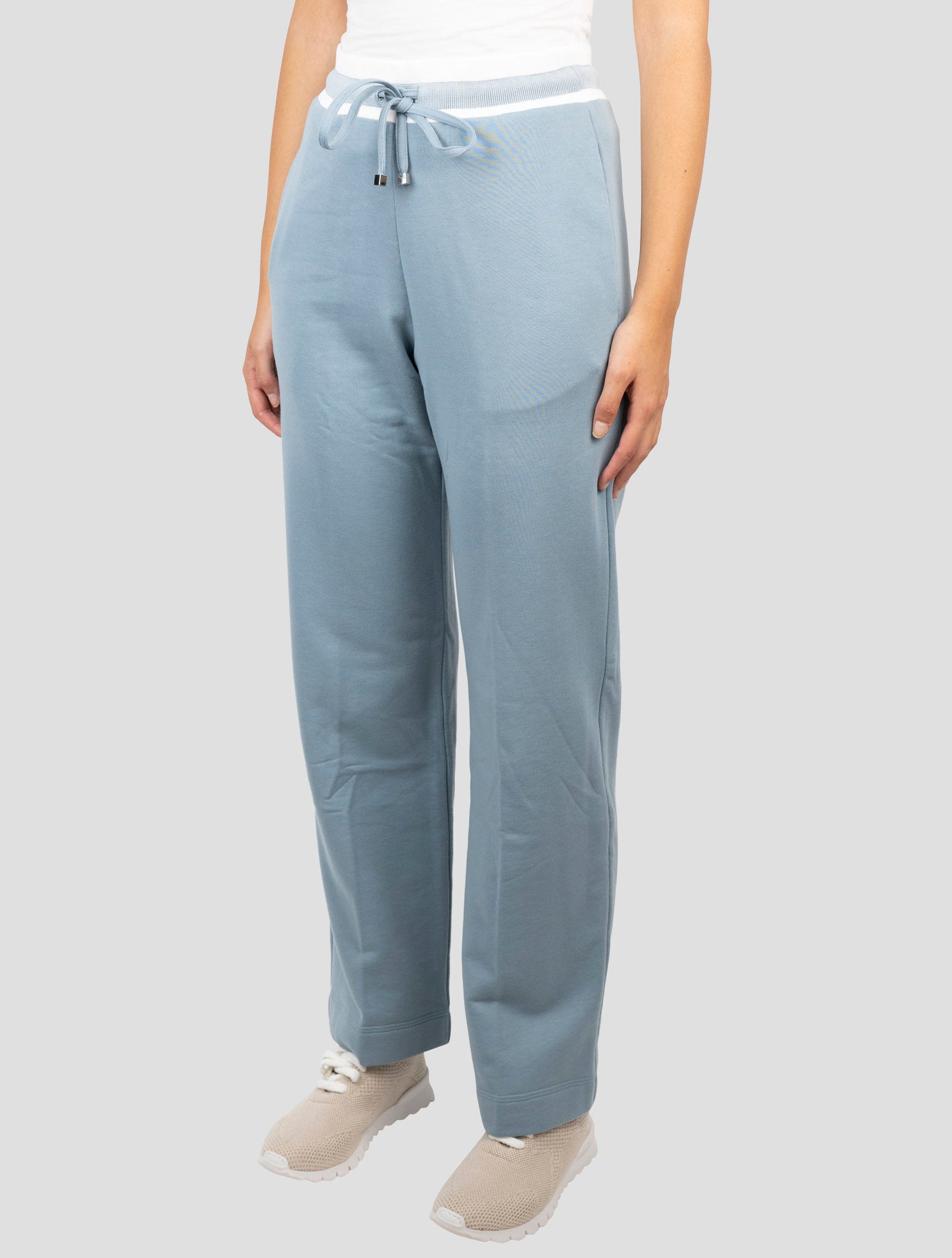 Kiton Light Blue Cotton Cashmere Pants