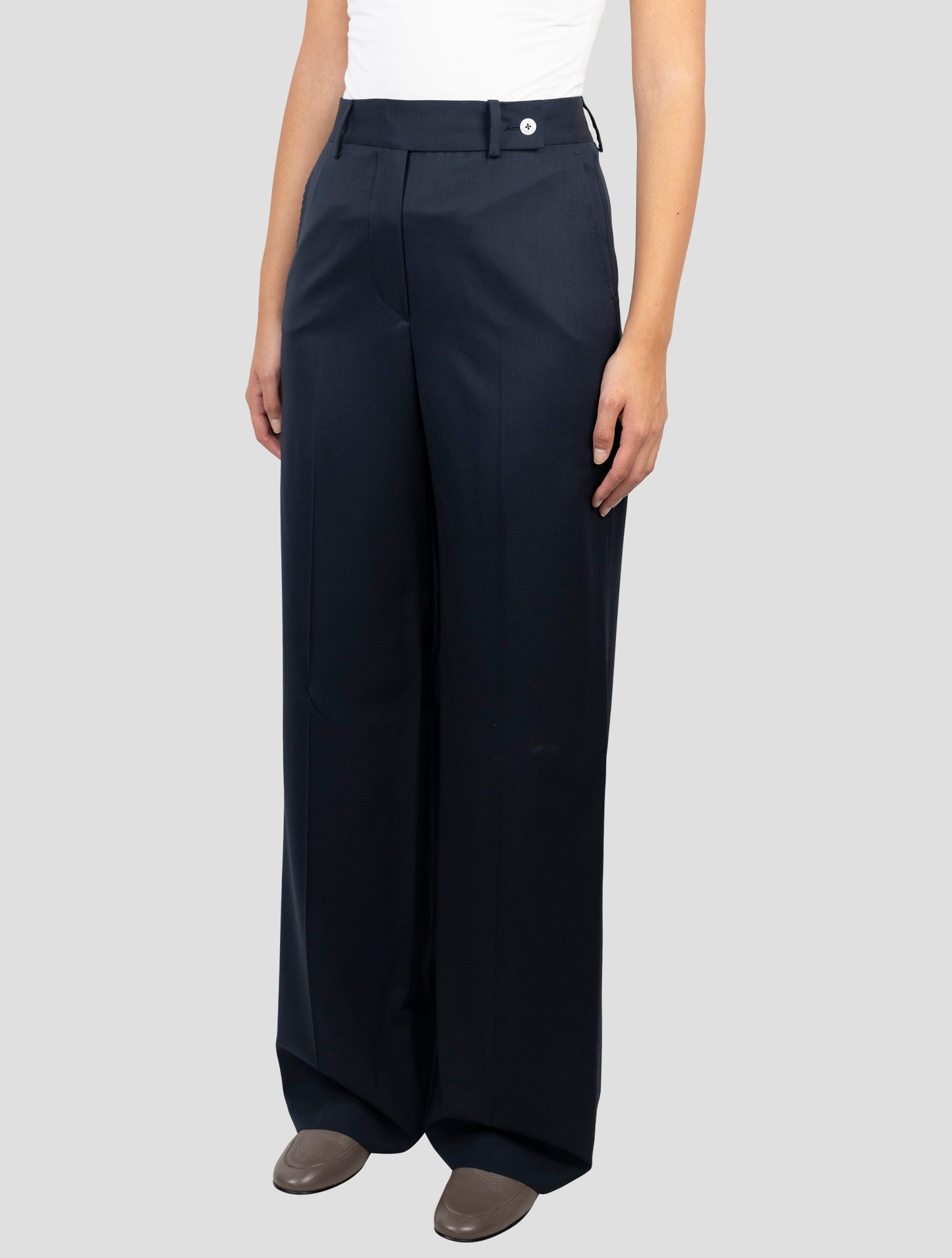 Kiton Blue Virgin Wool Pants