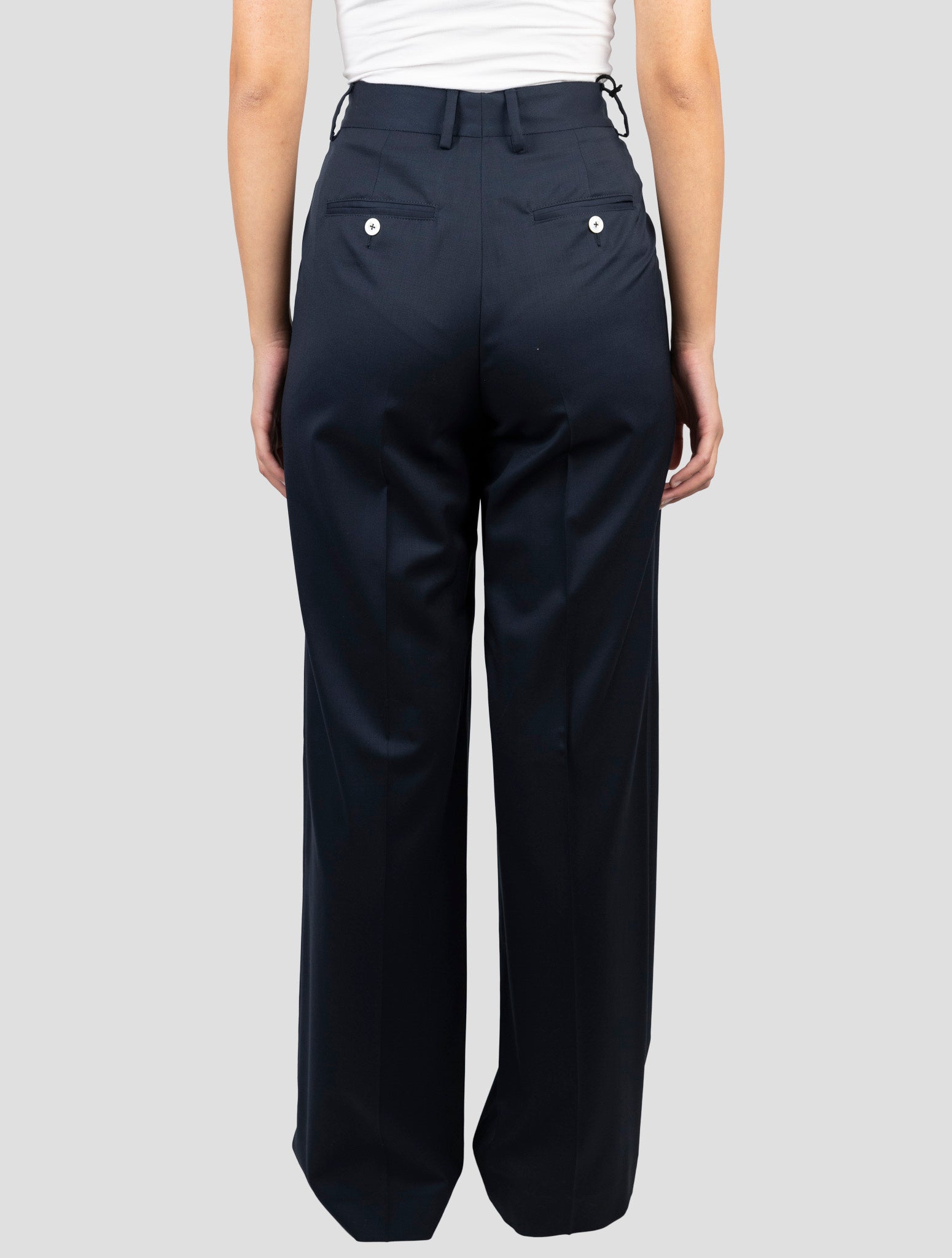 Kiton Blue Virgin Wool Pants