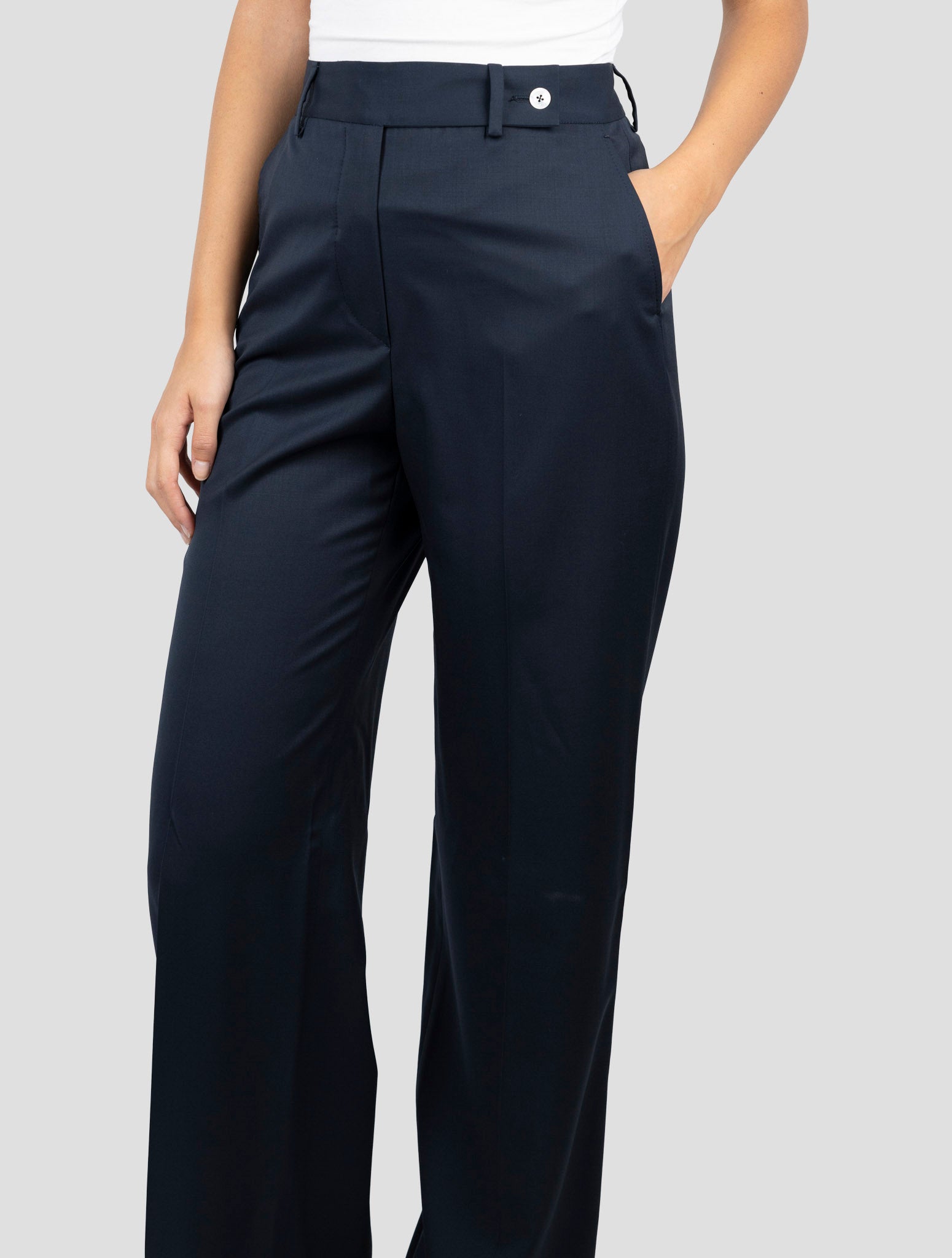 Kiton Blue Virgin Wool Pants