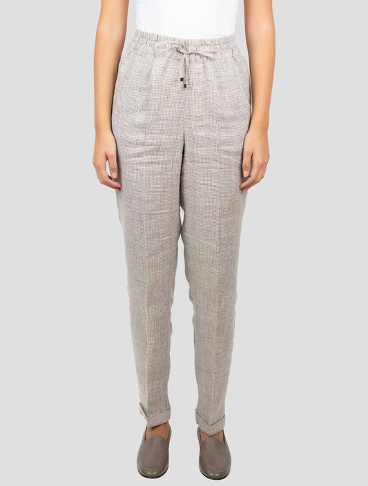 Kiton Brown Linen Pants