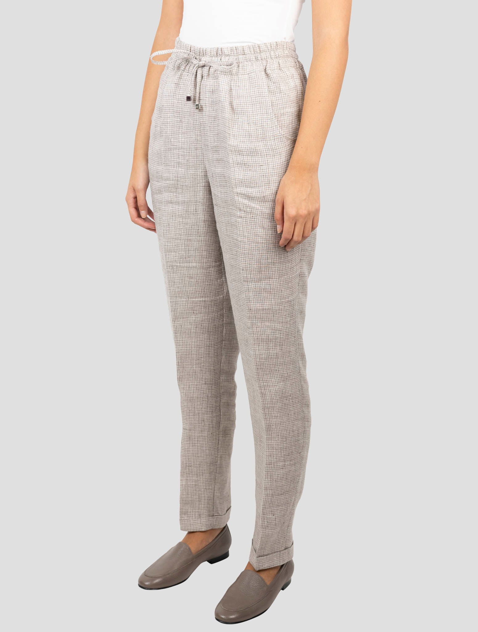Kiton Brown Linen Pants