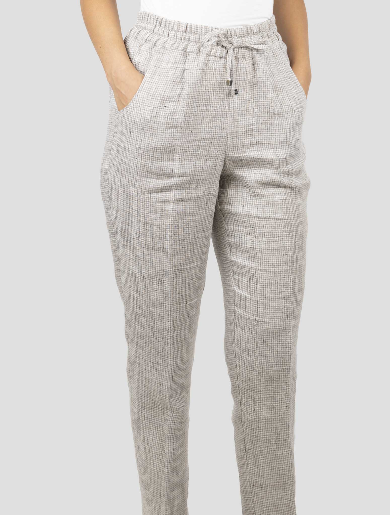 Kiton Brown Linen Pants
