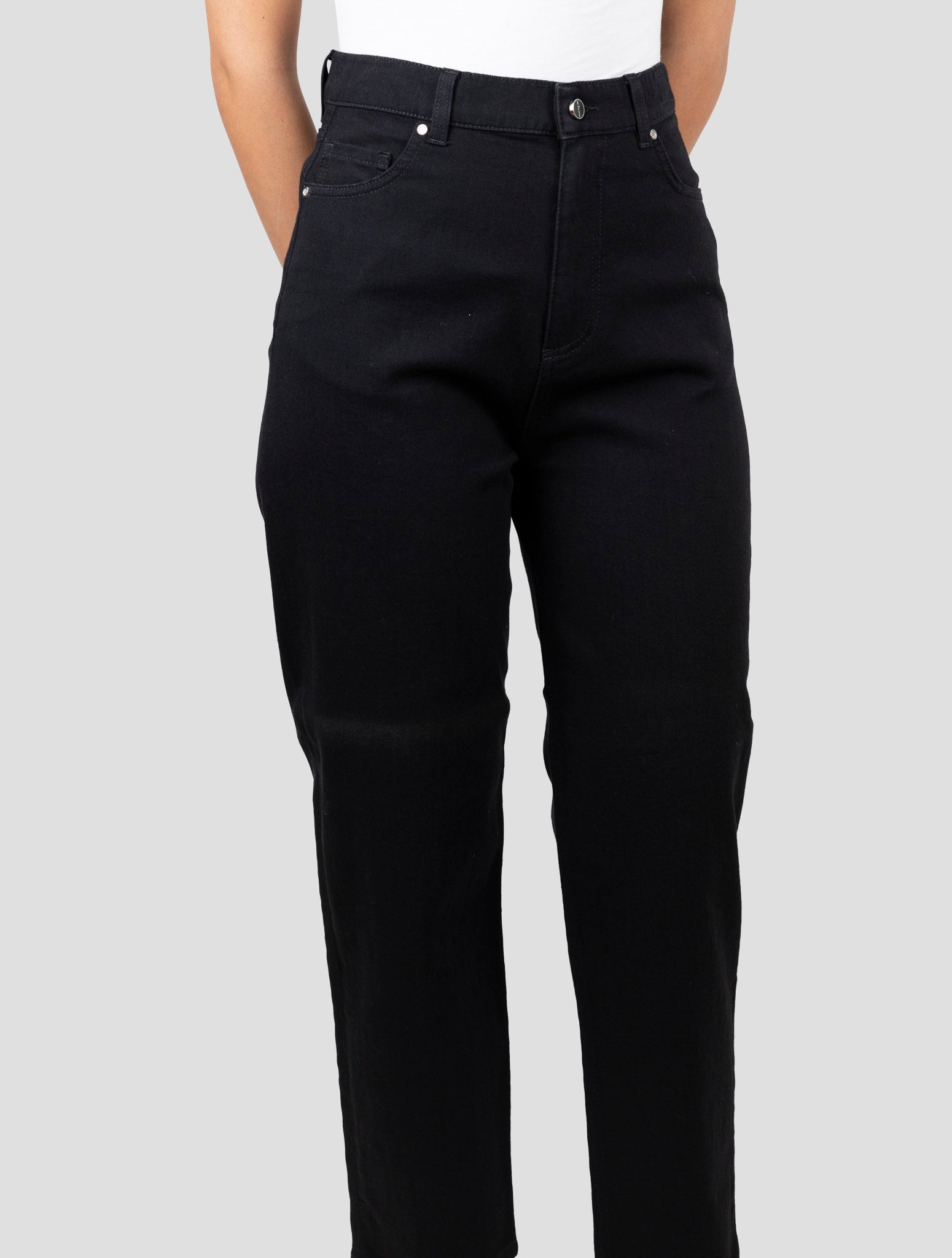 Kiton Black Cotton Pants