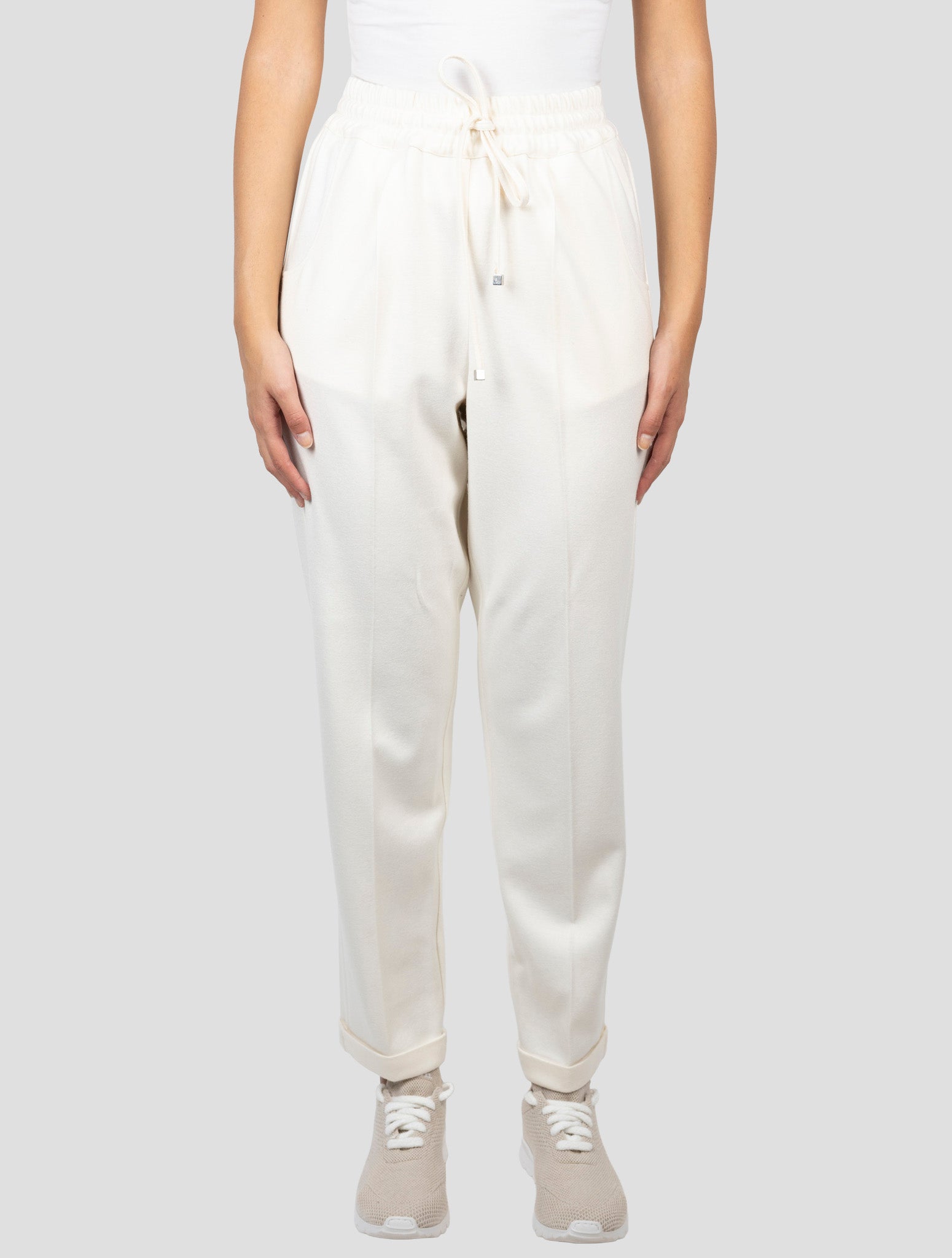 Kiton White Virgin Wool Pants