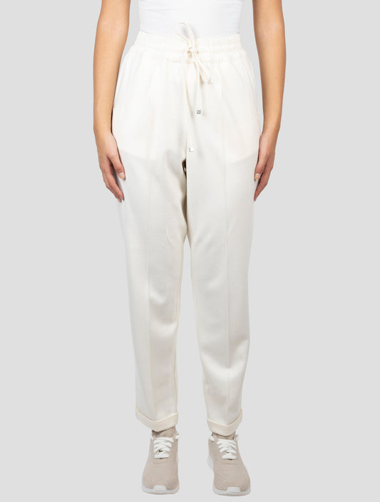 Kiton White Virgin Wool Pants