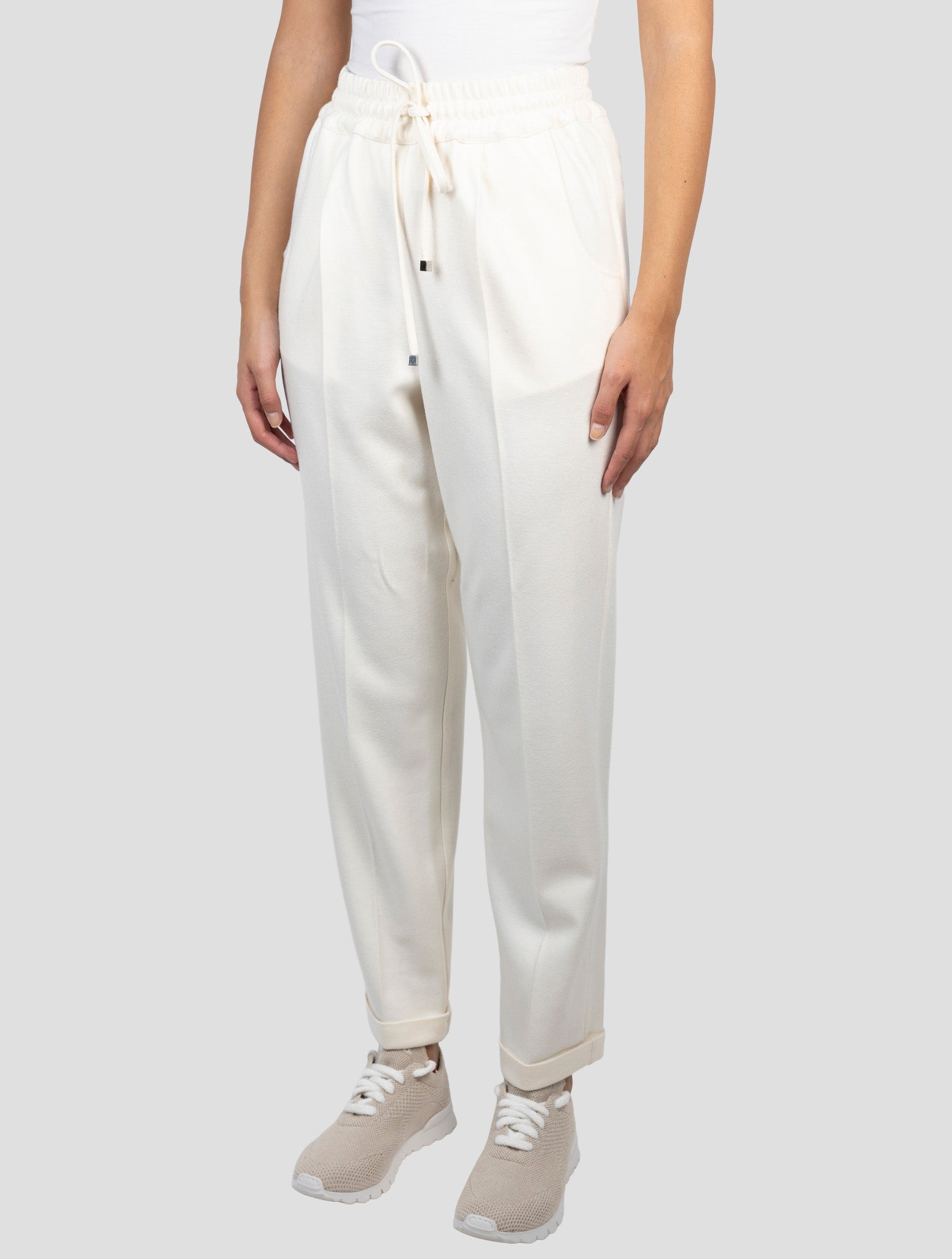 Kiton White Virgin Wool Pants