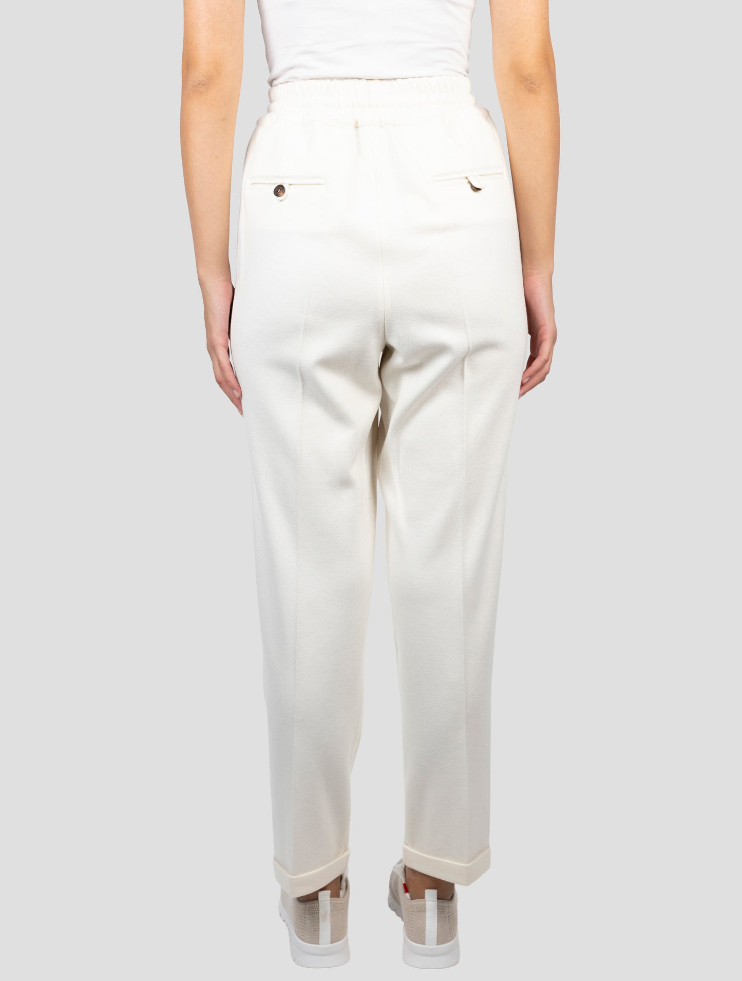 Kiton White Virgin Wool Pants