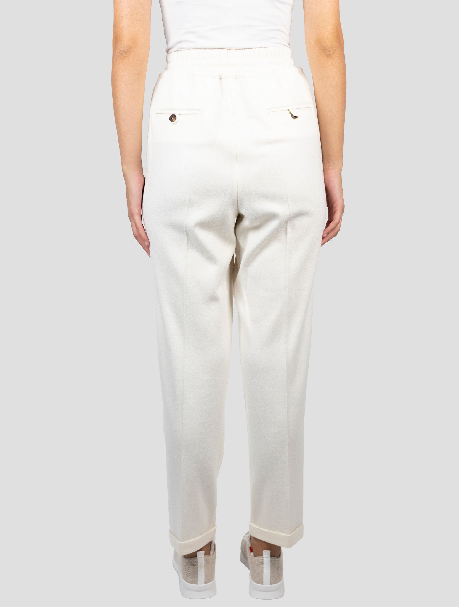 Kiton White Virgin Wool Pants