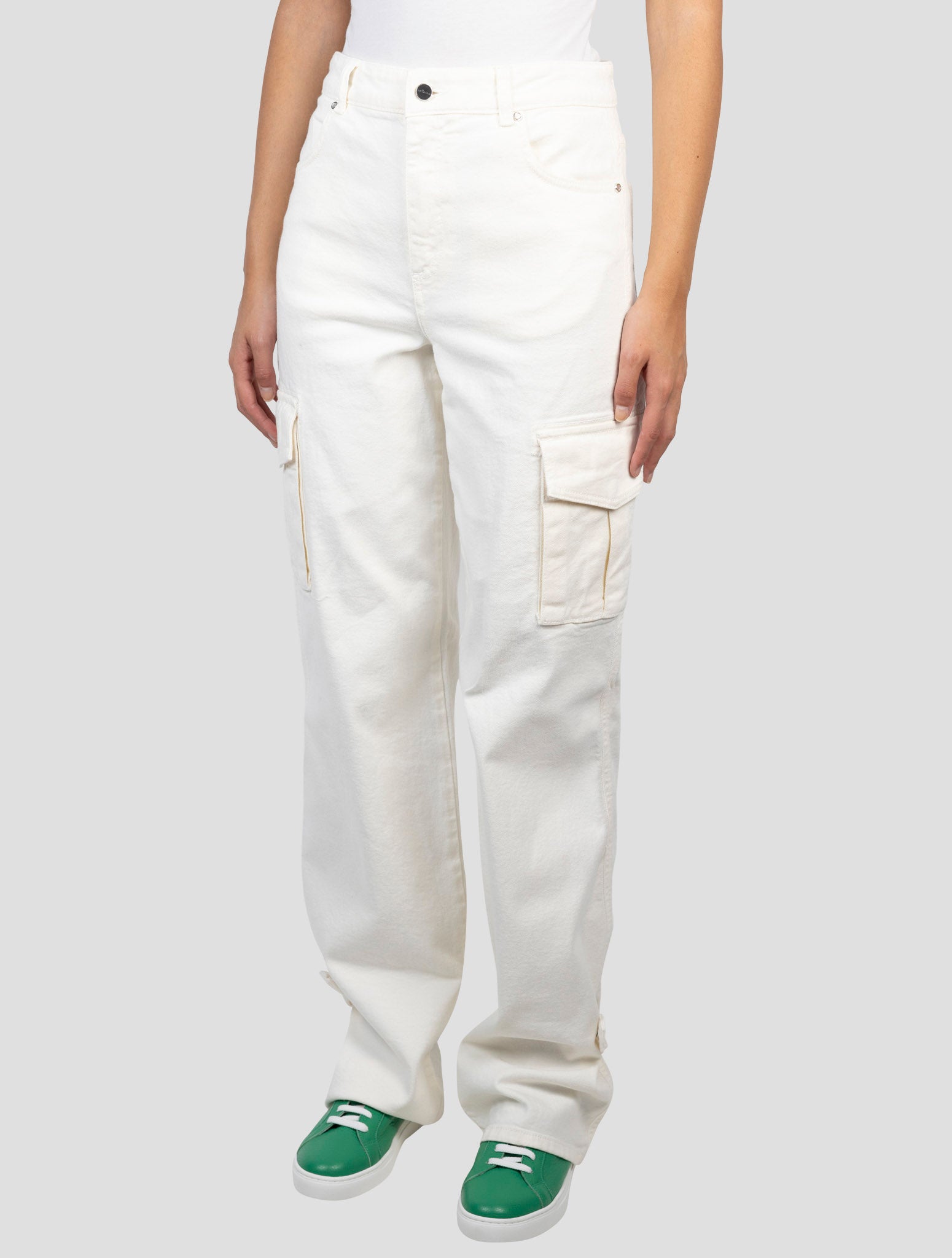 Kiton White Cotton Ea  Cargo Pants