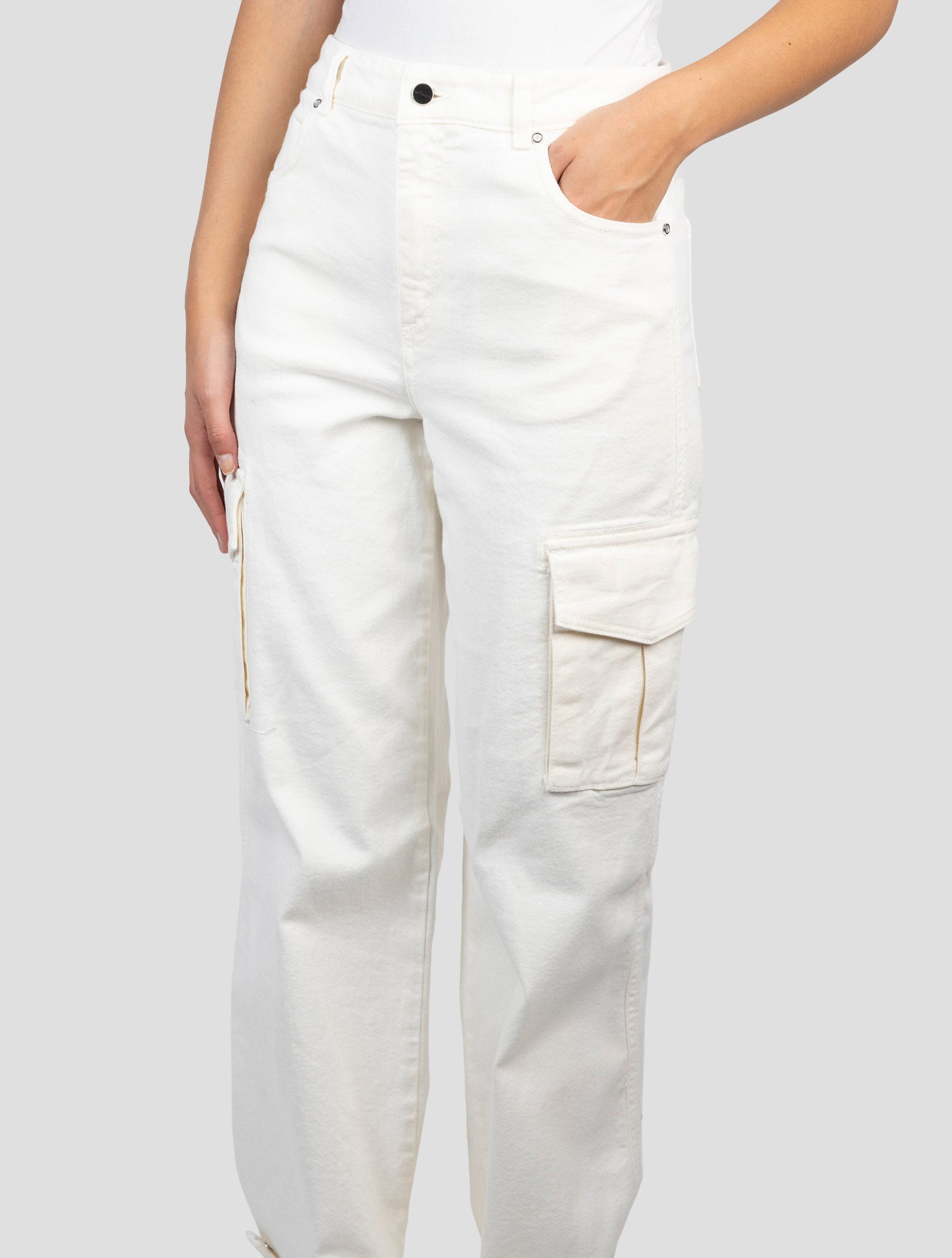 Kiton White Cotton Ea  Cargo Pants