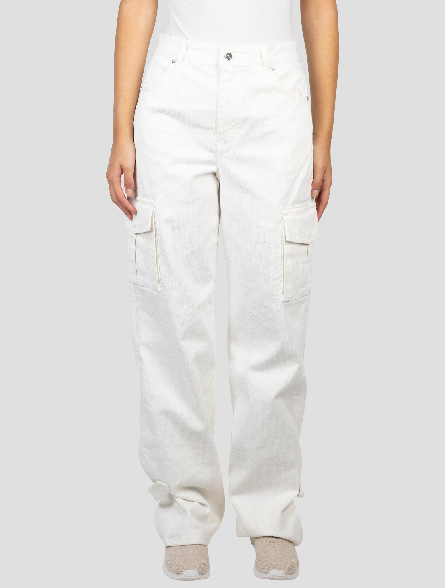 Kiton White Cotton Ea  Cargo Pants